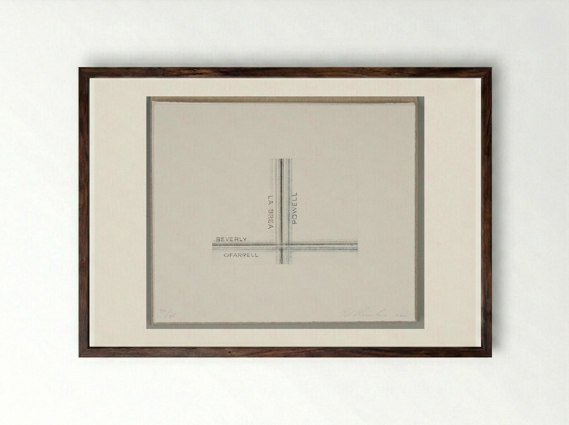 La Brea Powell Beverly OFarrell - Edward Ruscha - Framed Print Dark Wood