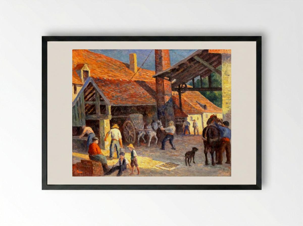La Briqueterie - Maximilien Luce - Framed Print Black