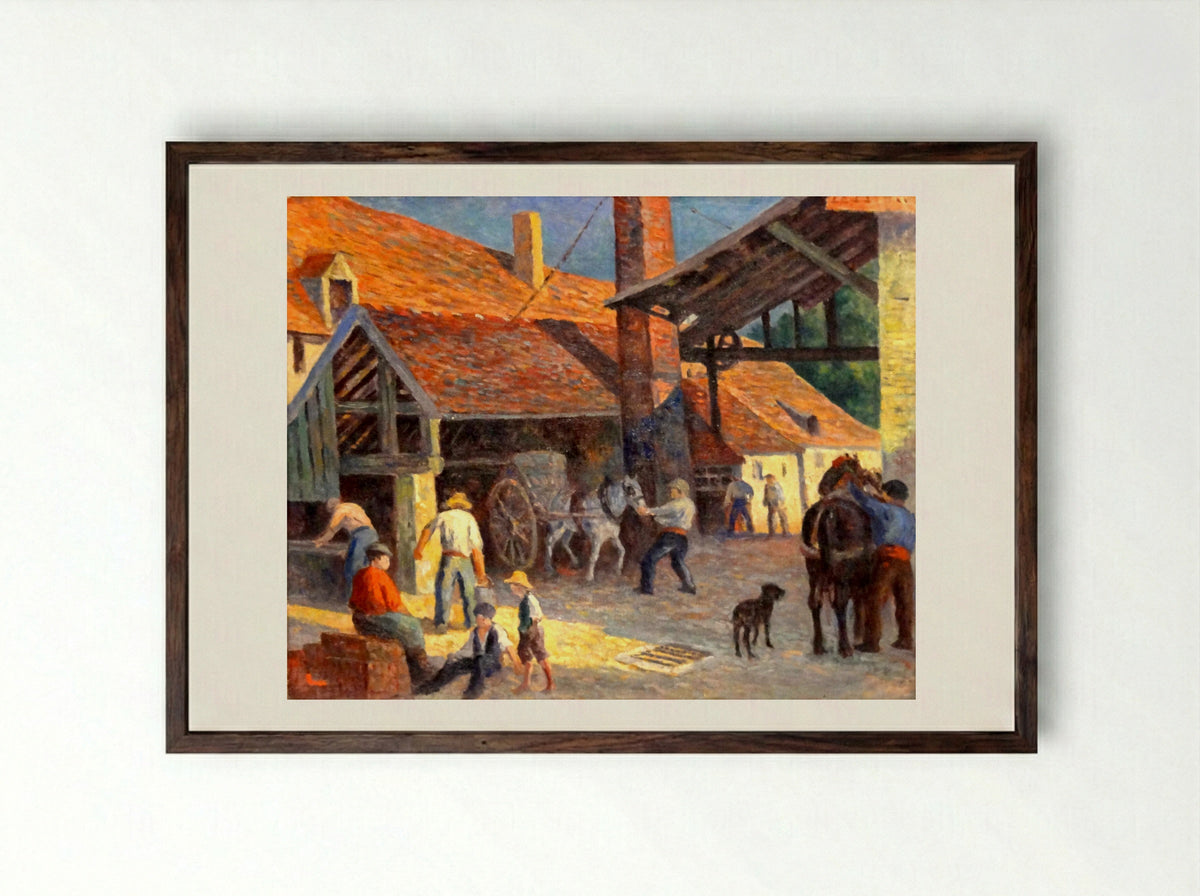 La Briqueterie - Maximilien Luce - Framed Print Dark Wood