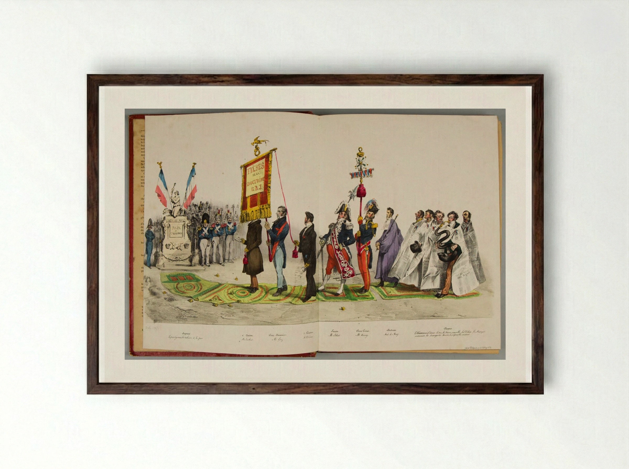 La Caricature III - Various Artists - Framed Print Dark Wood