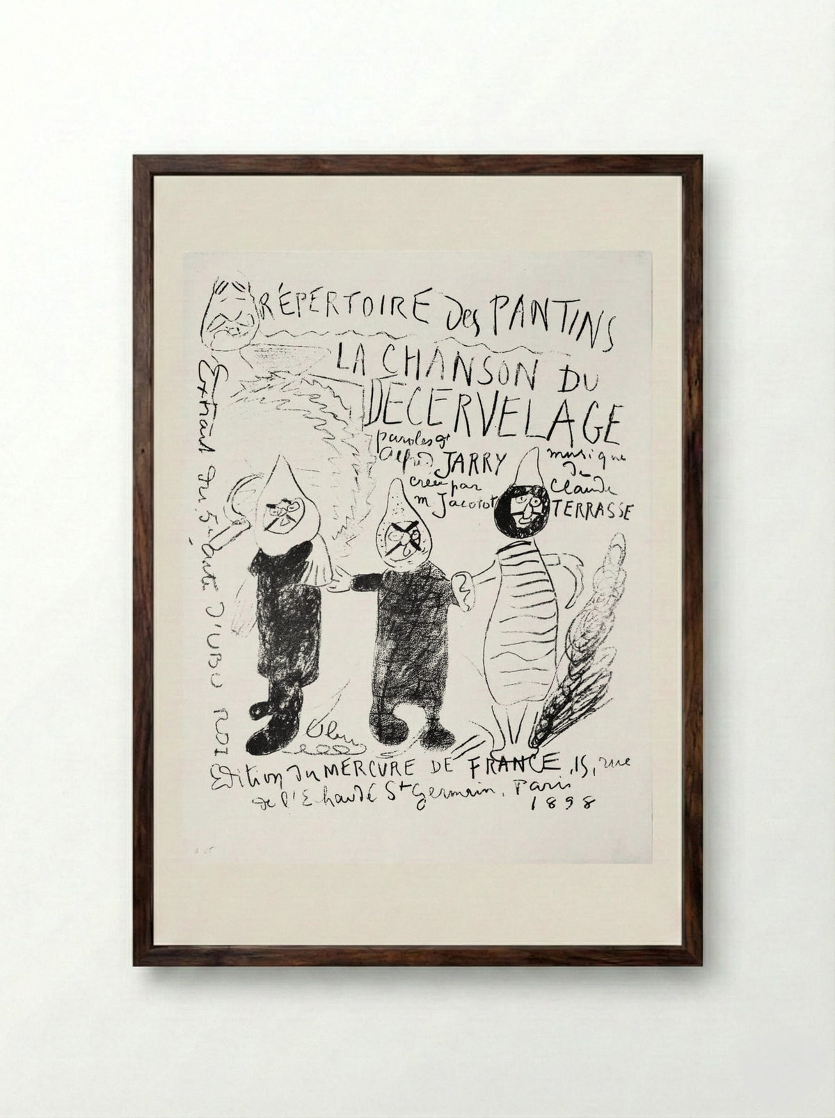 La Chanson du decervelage - Alfred Jarry - Framed Print Dark Wood