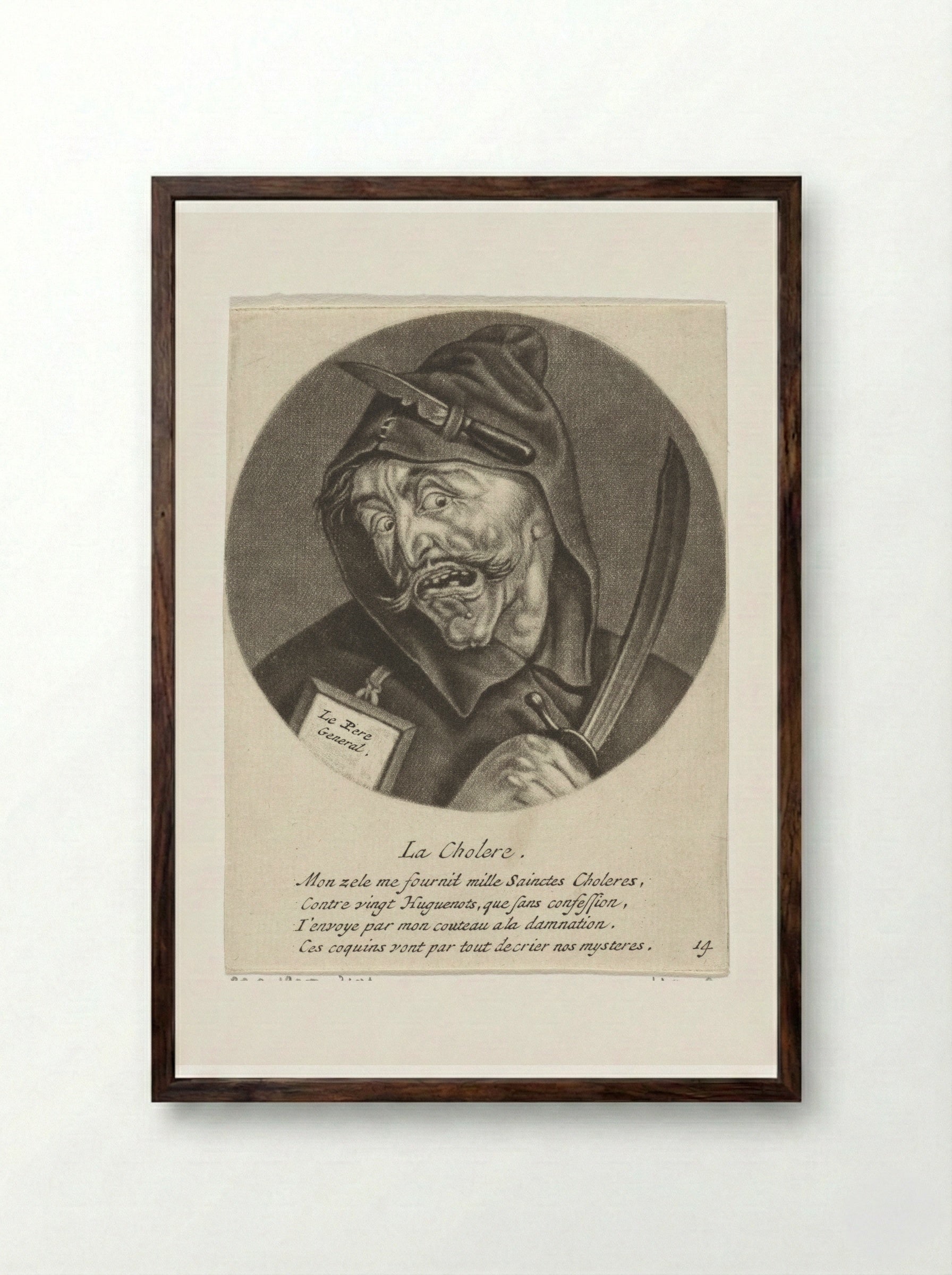 La Cholere - Jacob Gole - Framed Print Dark Wood