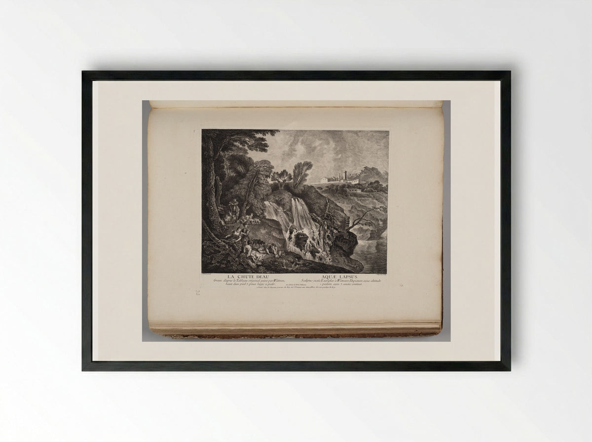 La Chute d'Eau - Jean Moyreau - Framed Print Black
