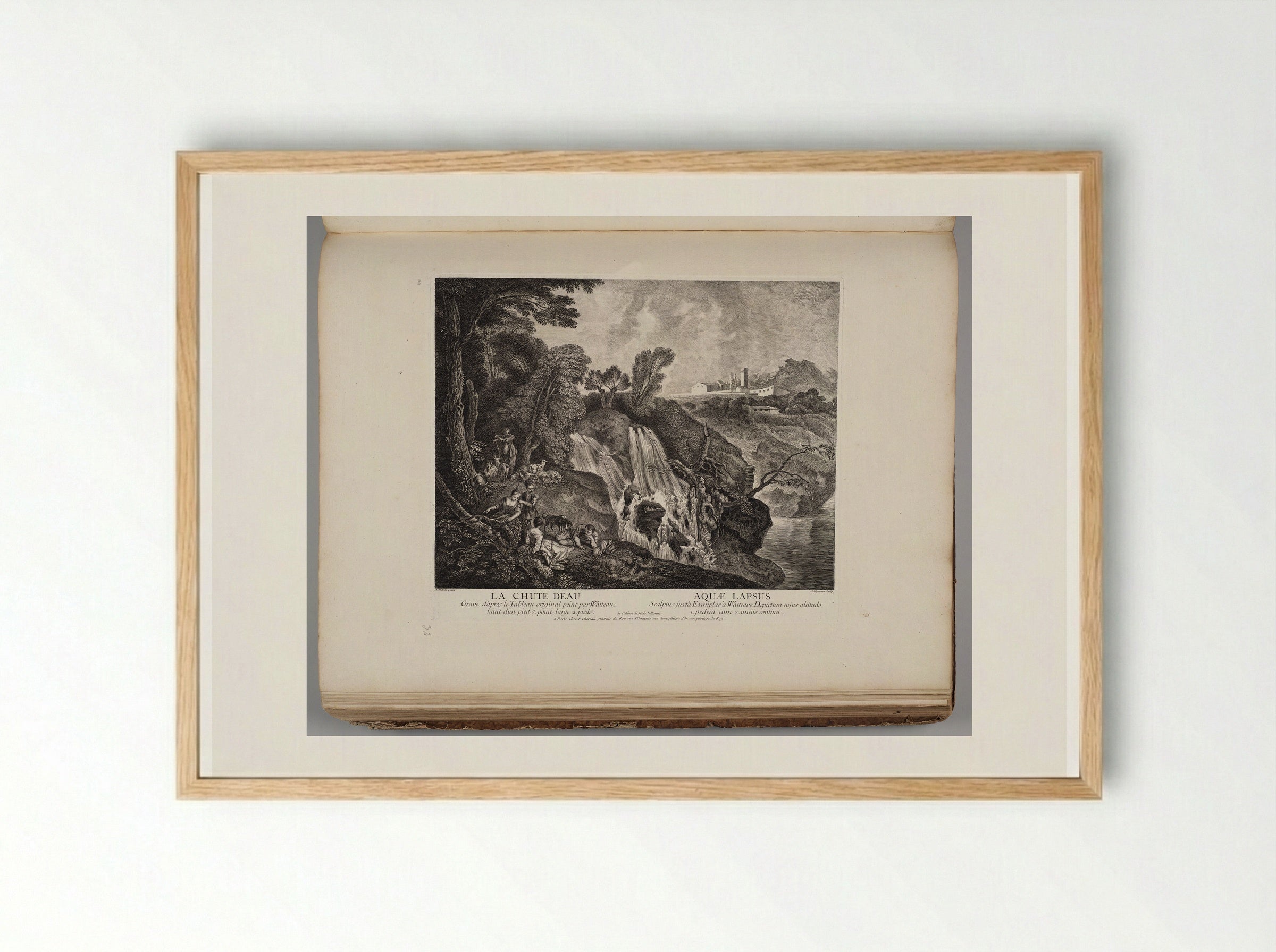 La Chute d'Eau - Jean Moyreau - Framed Print Wood