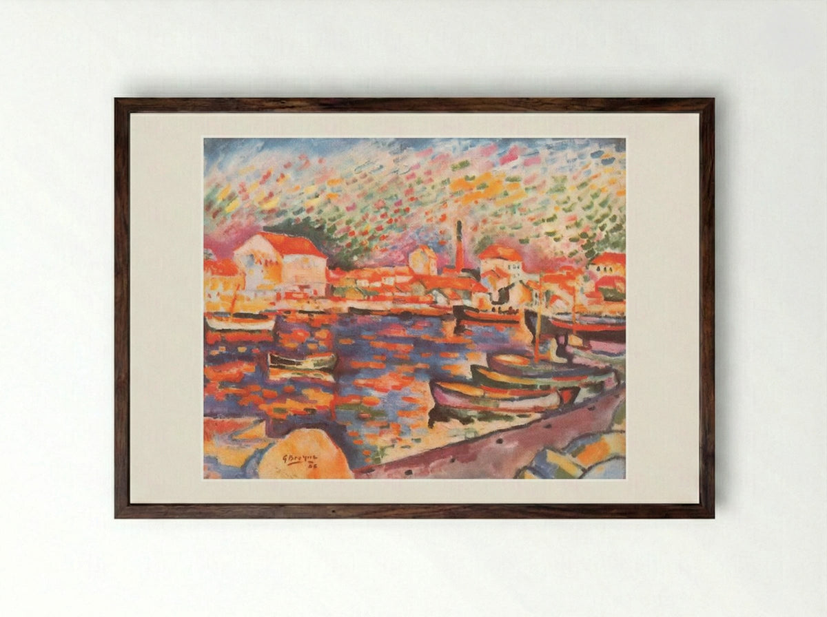 La Ciotat Harbor - Georges Braque - Framed Print Dark Wood