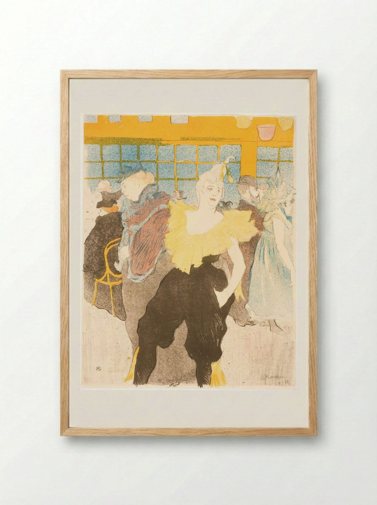 La Clownesse au Moulin Rouge - Henri de Toulouse-Lautrec - Framed Print Wood