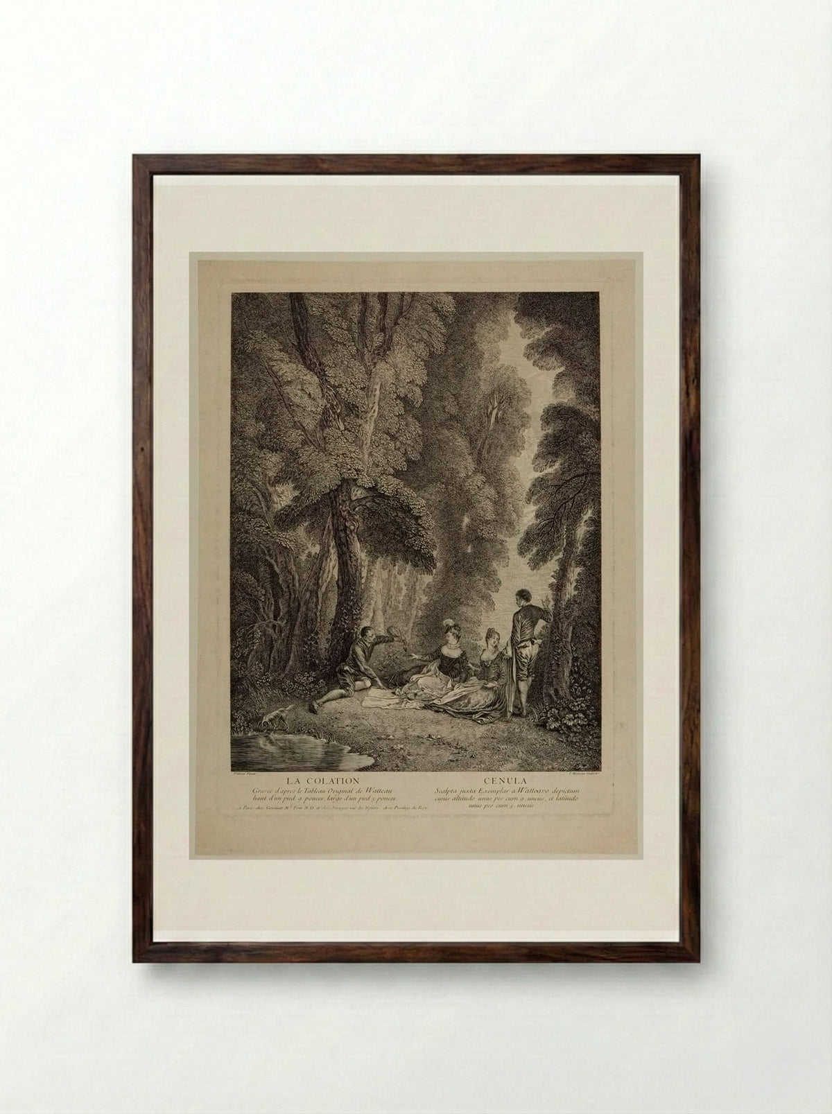La Colation - Jean Moyreau - Framed Print Dark Wood