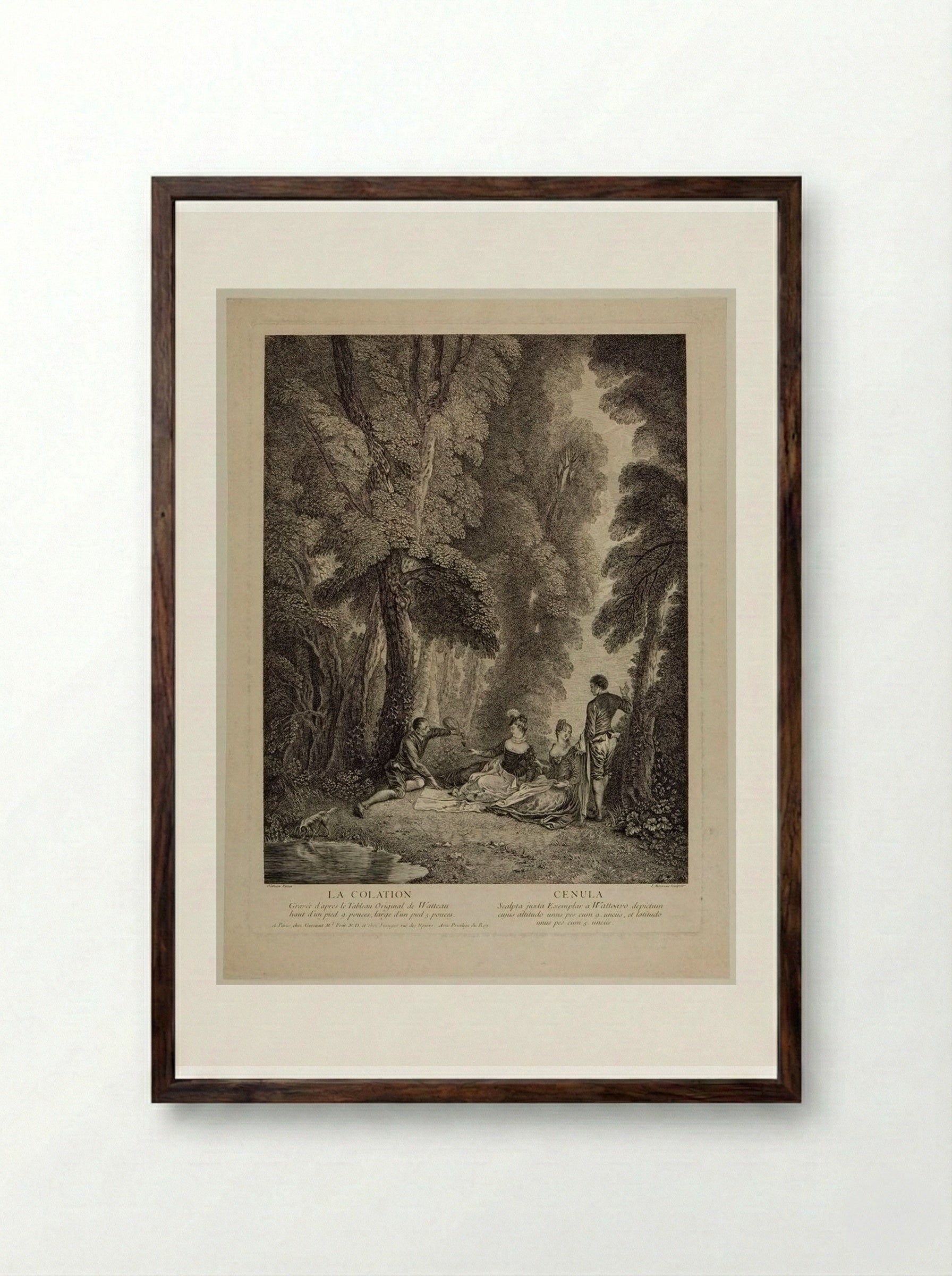 La Colation - Jean Moyreau - Framed Print Dark Wood