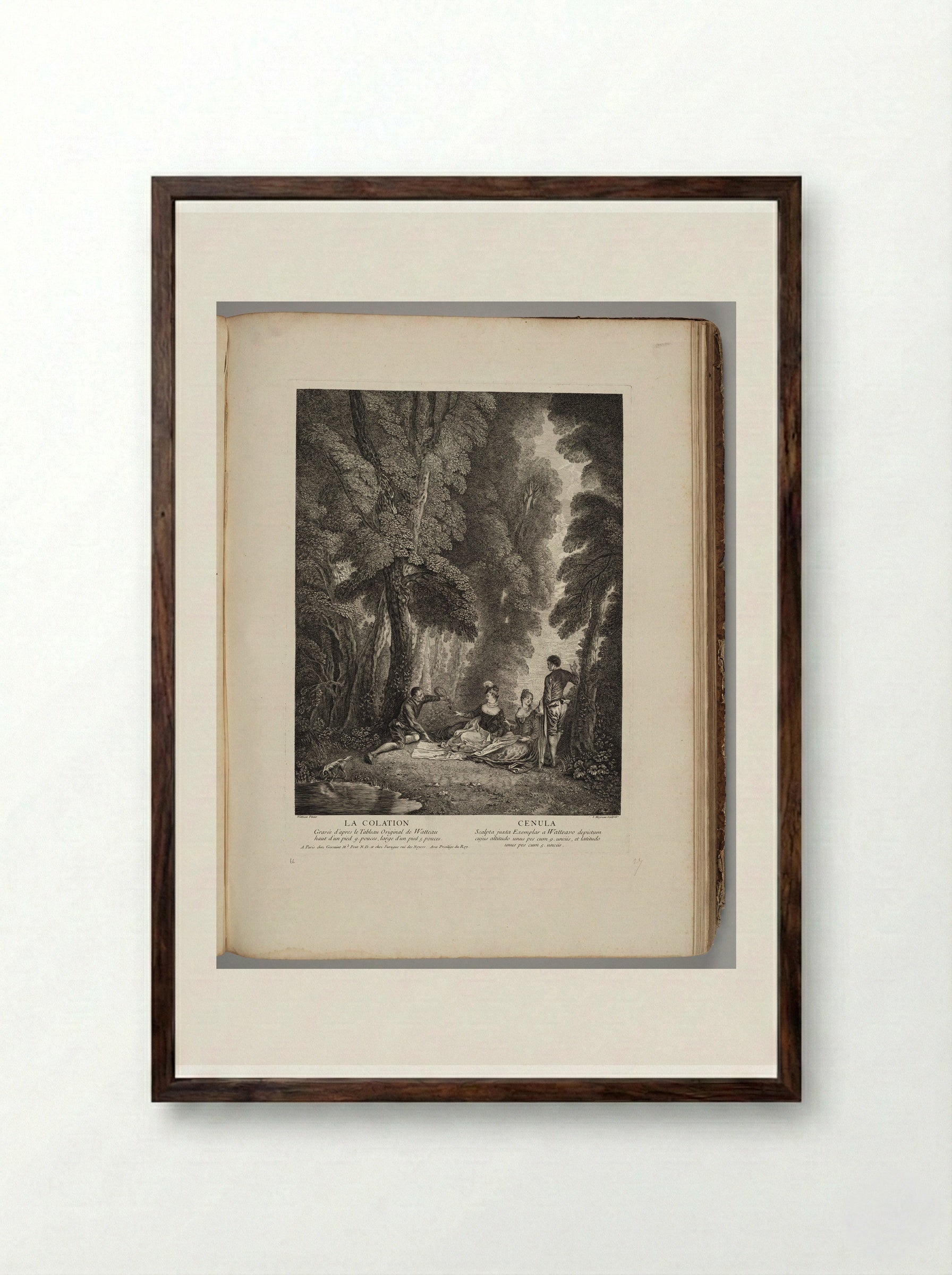 La Colation - Jean Moyreau - Framed Print Dark Wood