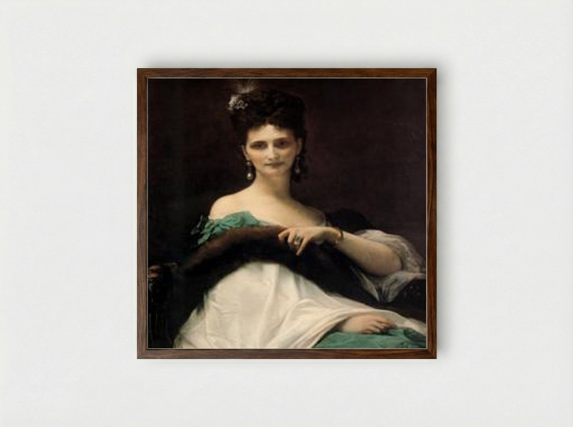La Comtesse de Keller - Alexandre Cabanel - Framed Print Dark Wood