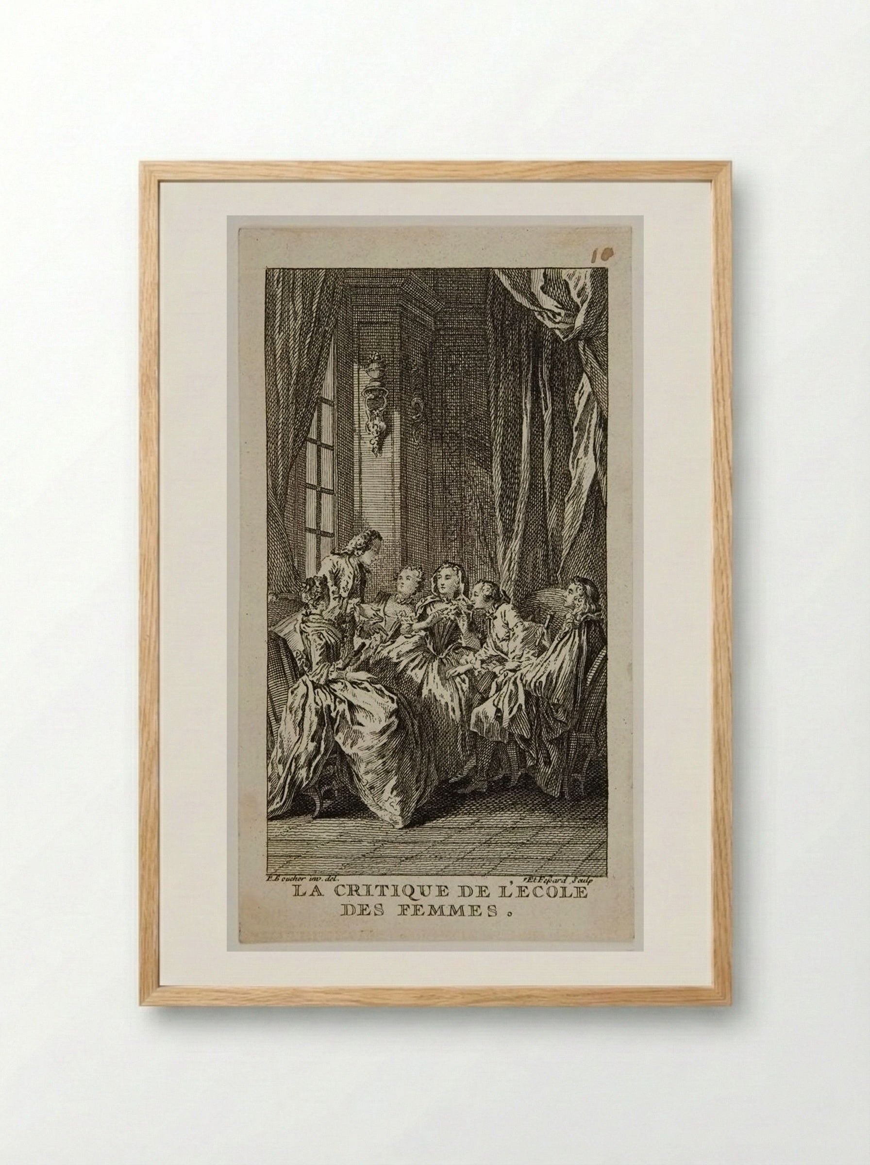 La Critique de l'école des femmes - Étienne Fessard - Framed Print Wood