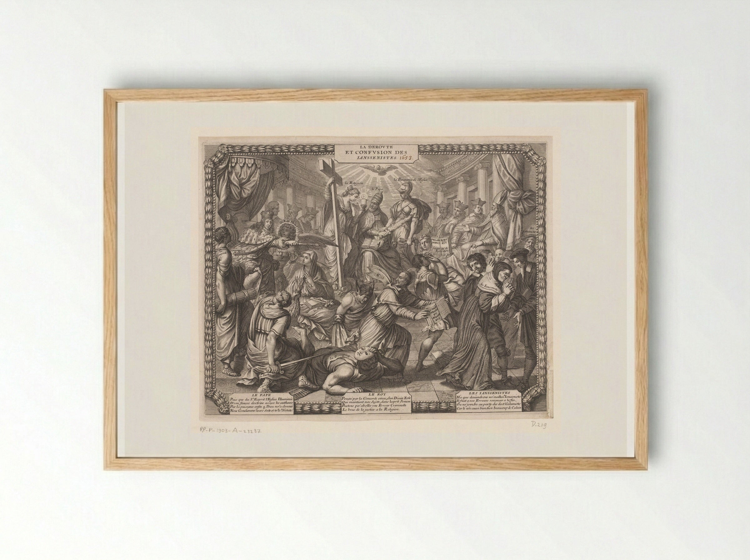 La Déroute et Confusion des Ianssenistes - Abraham Bosse - Framed Print Wood