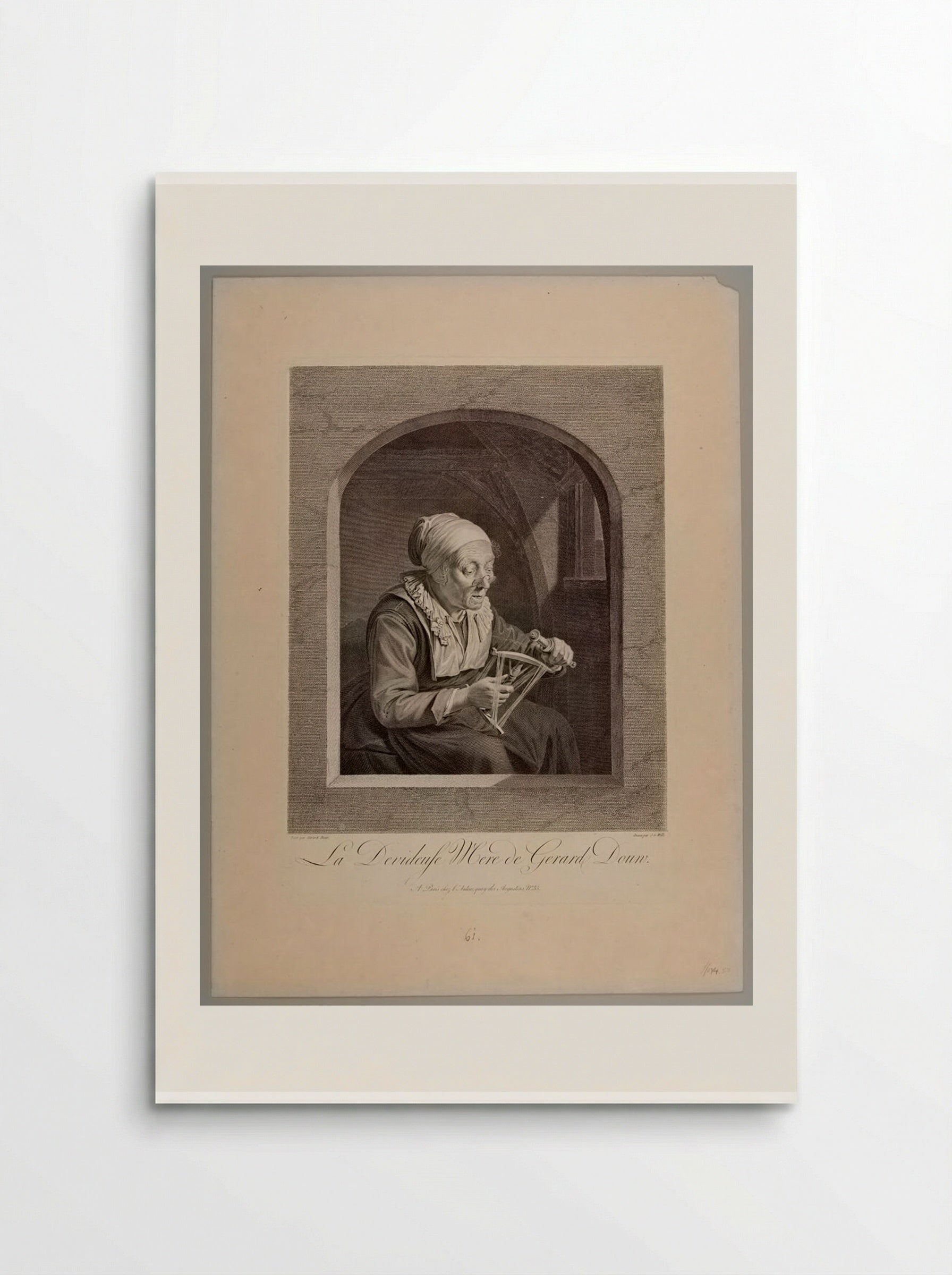La Devideuse (Gerard Dou's Mother) - Johann Georg Wille - Poster