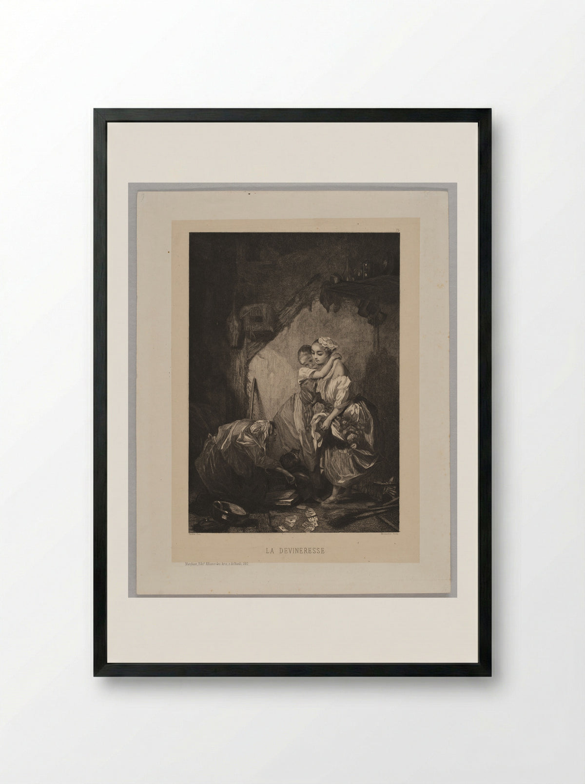 La Devineresse - Pierre Guillaume Metzmacher - Framed Print Black