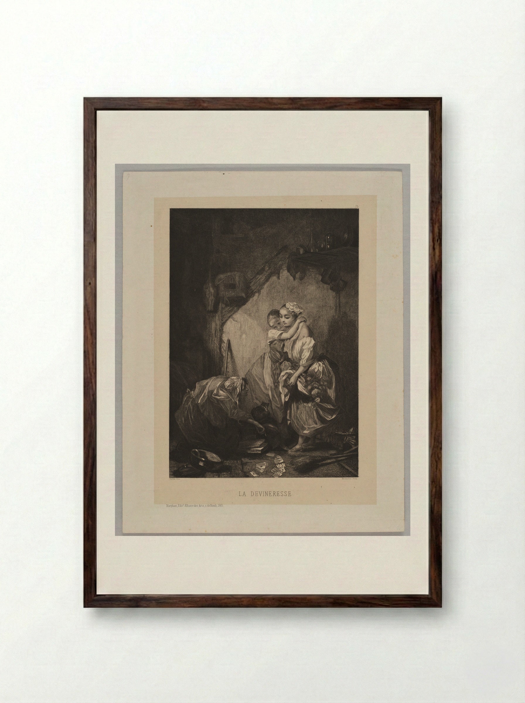 La Devineresse - Pierre Guillaume Metzmacher - Framed Print Dark Wood