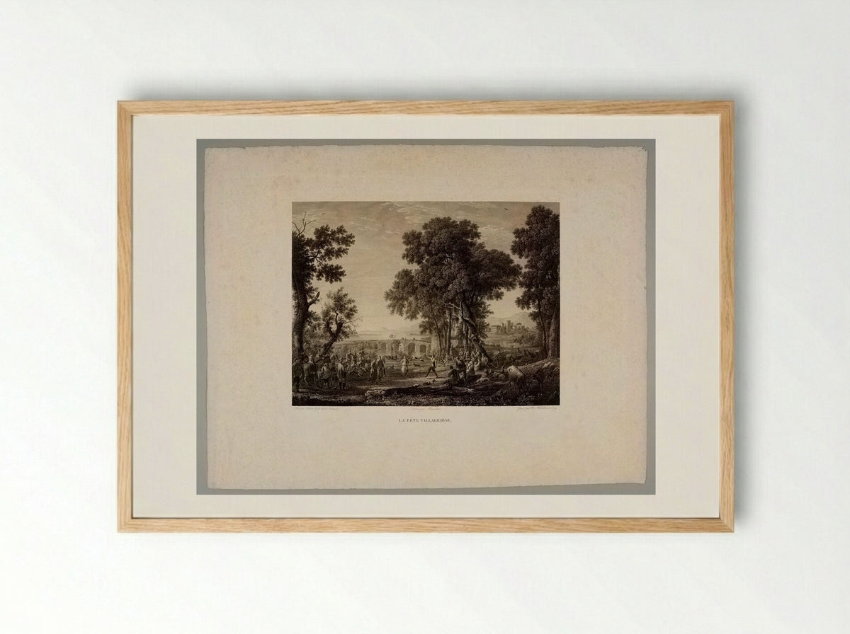 La Fête Villageoise - Christian Haldenwang - Framed Print Wood