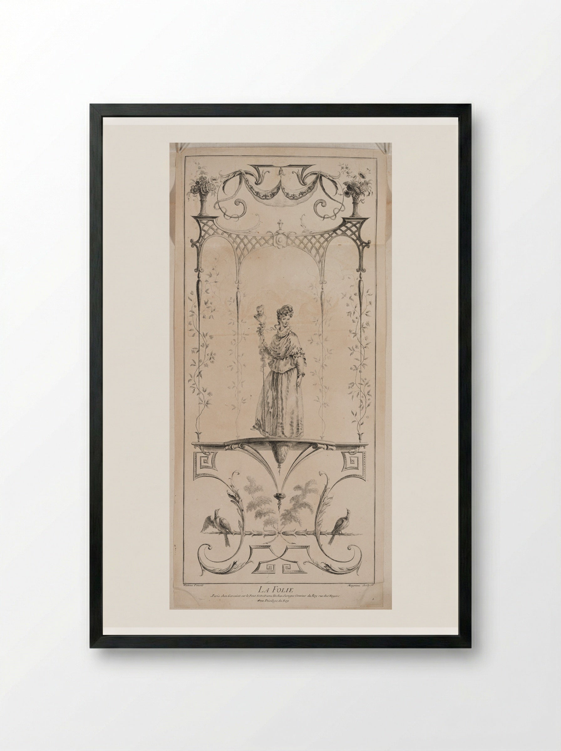 La Folie - Jean Moyreau - Framed Print Black