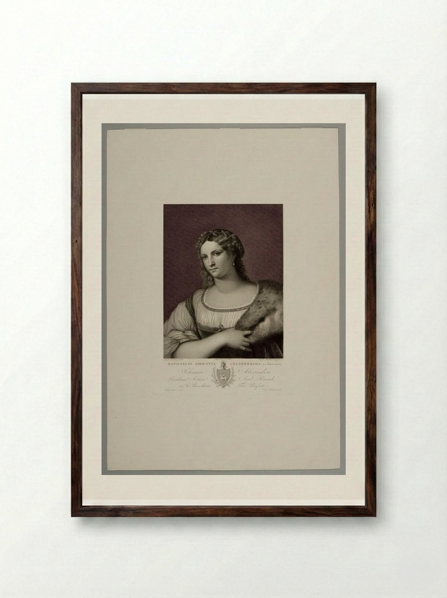La Fornarina - Raphael Morghen - Framed Print Dark Wood