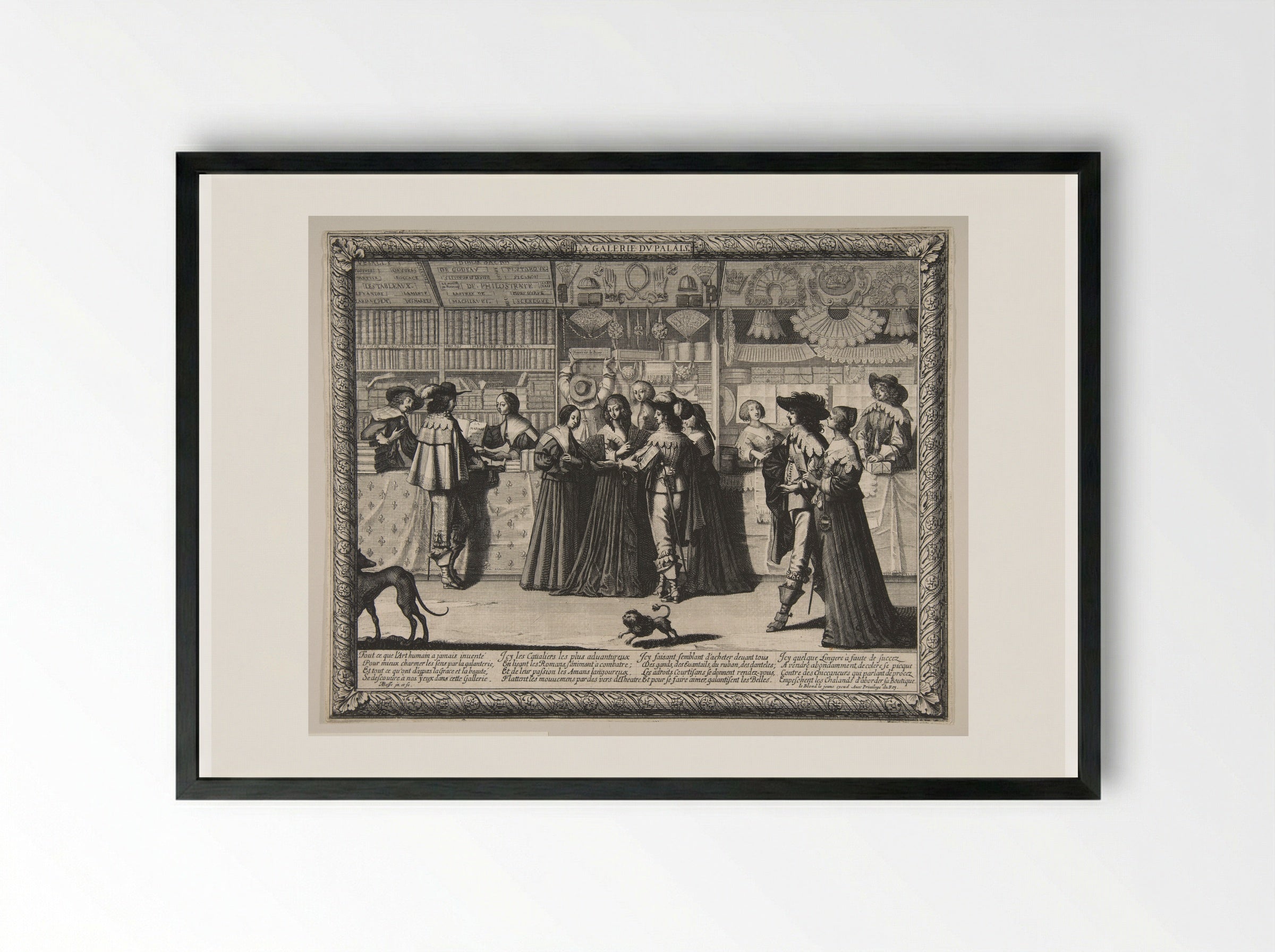 La Galerie du Palais - Abraham Bosse - Framed Print Black
