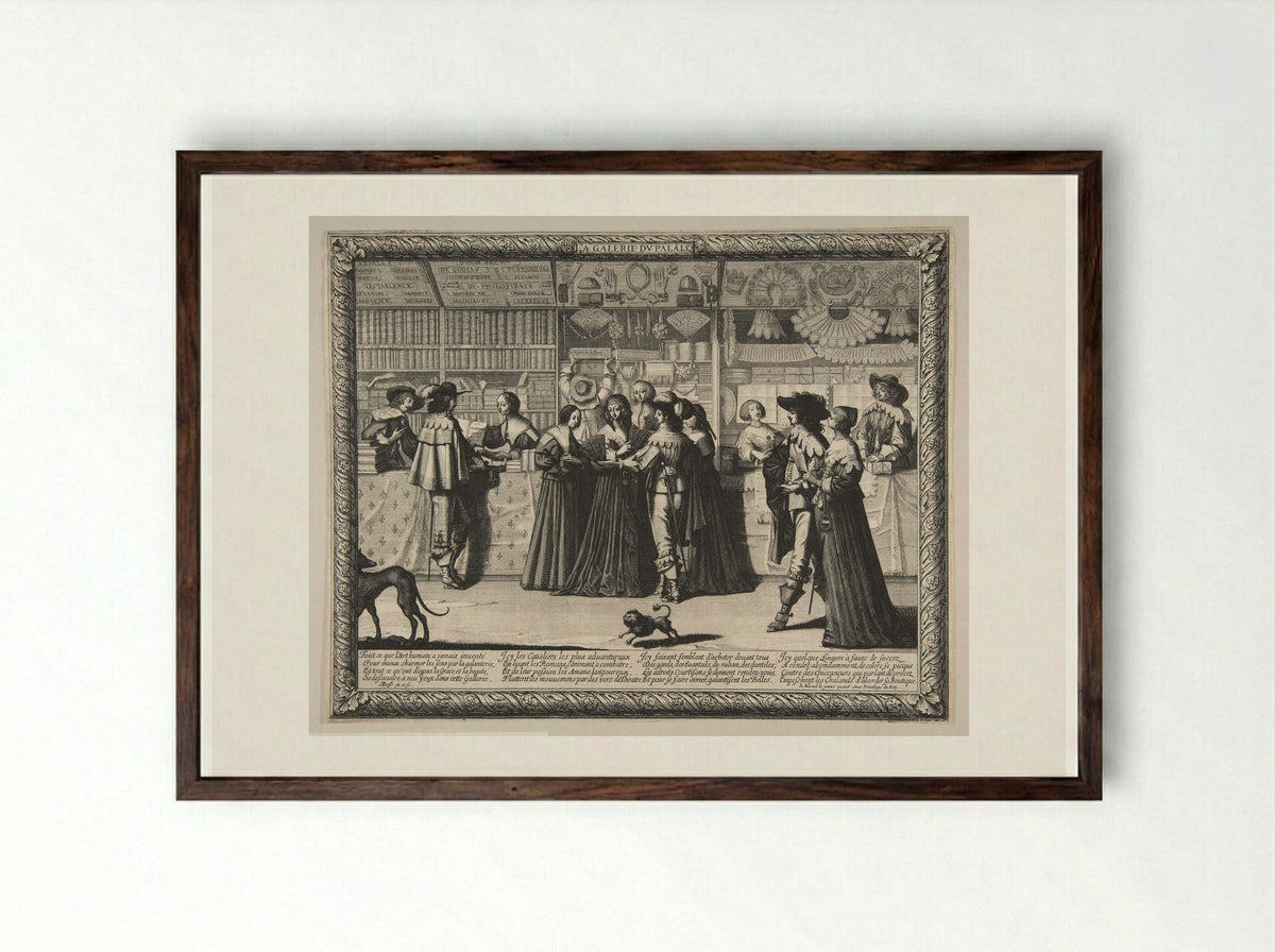 La Galerie du Palais - Abraham Bosse - Framed Print Dark Wood