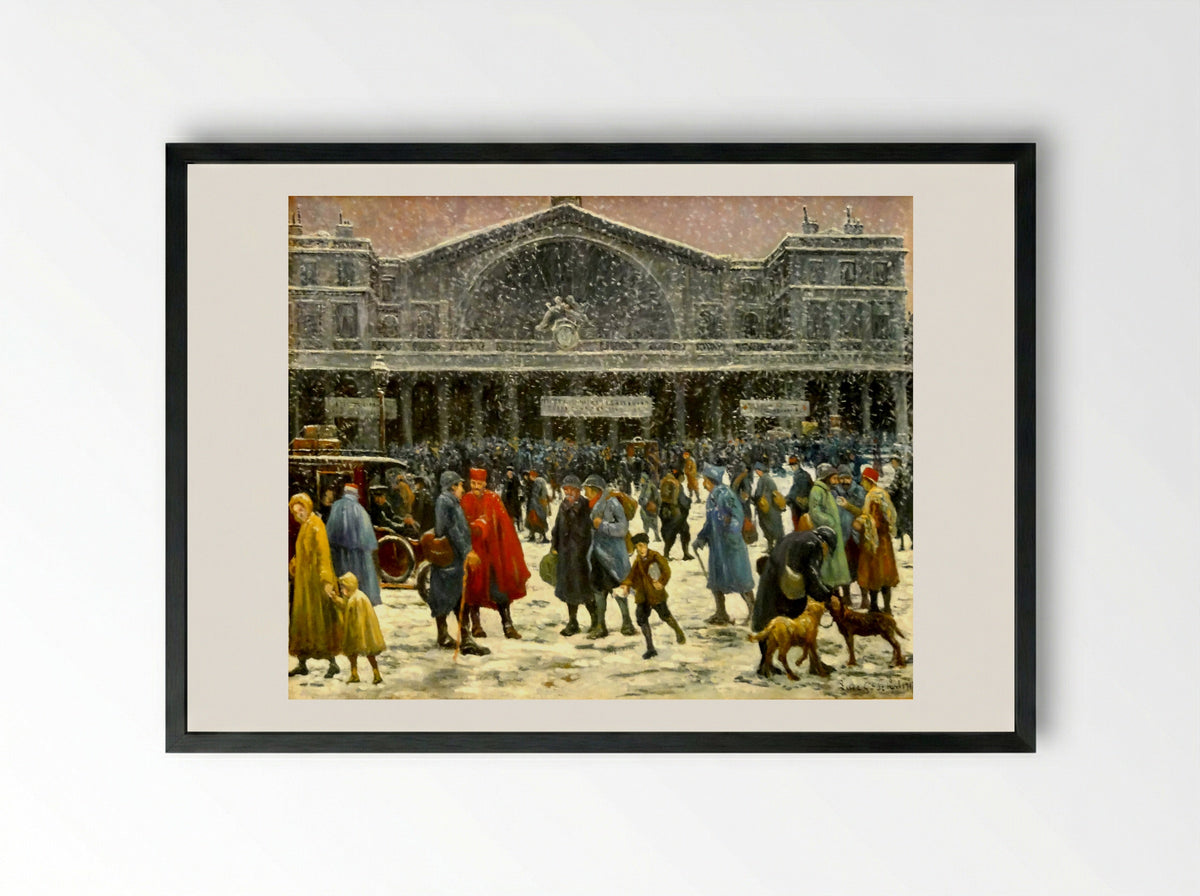 La Gare de l'Est - Maximilien Luce - Framed Print Black