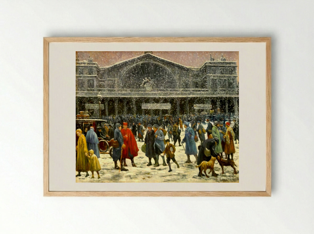 La Gare de l'Est - Maximilien Luce - Framed Print Wood