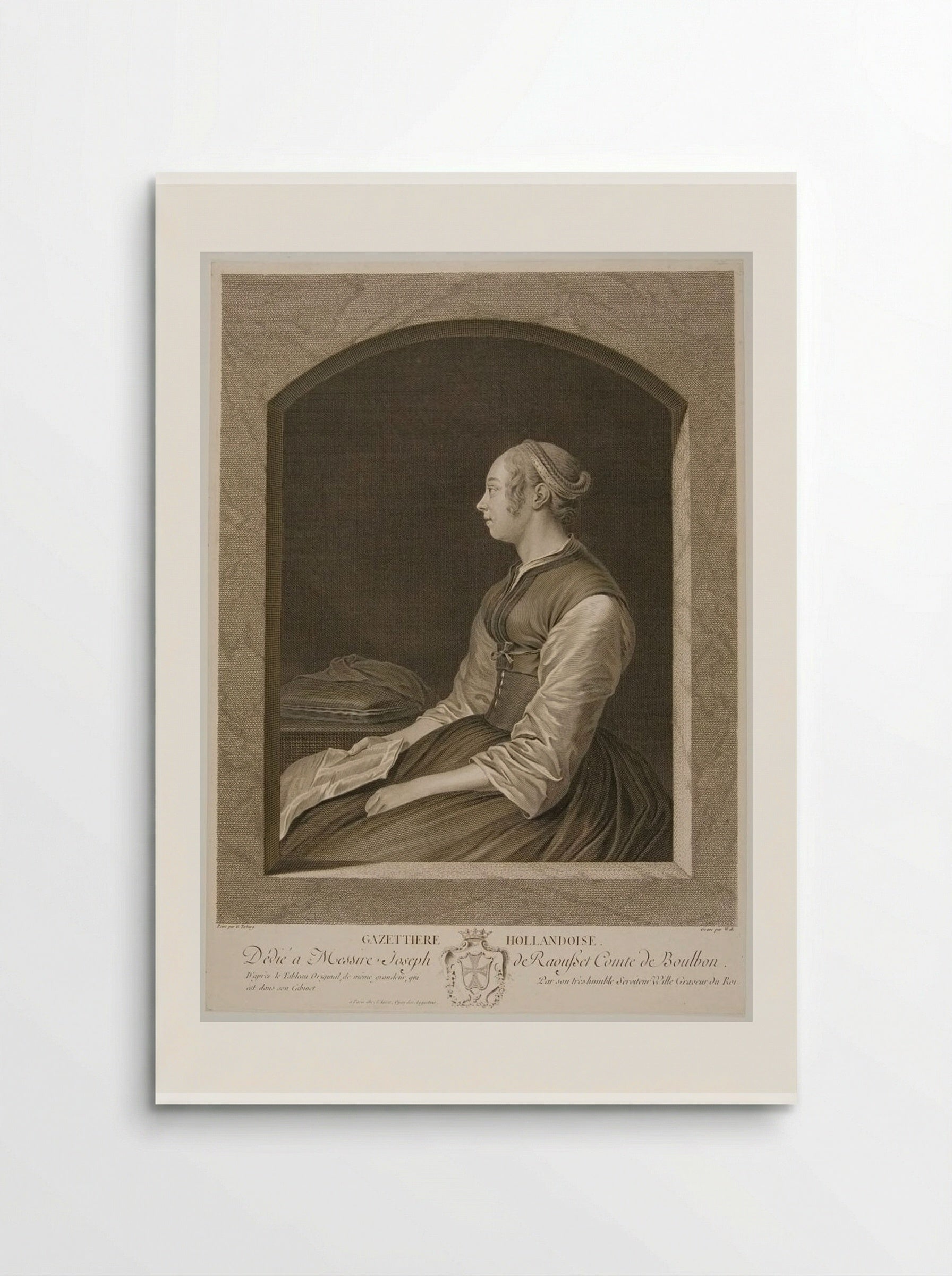 La Gazetière Hollandoise - Johann Georg Wille - Poster