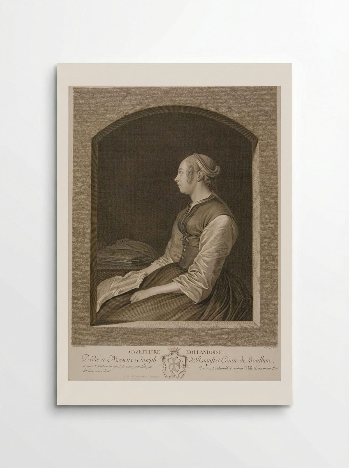 La Gazetière Hollandoise - Johann Georg Wille - Poster