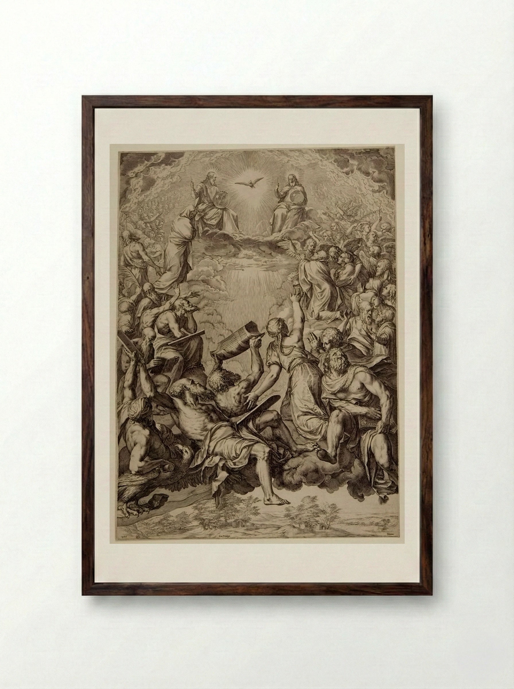 La Gloria - Cornelis Cort - Framed Print Dark Wood