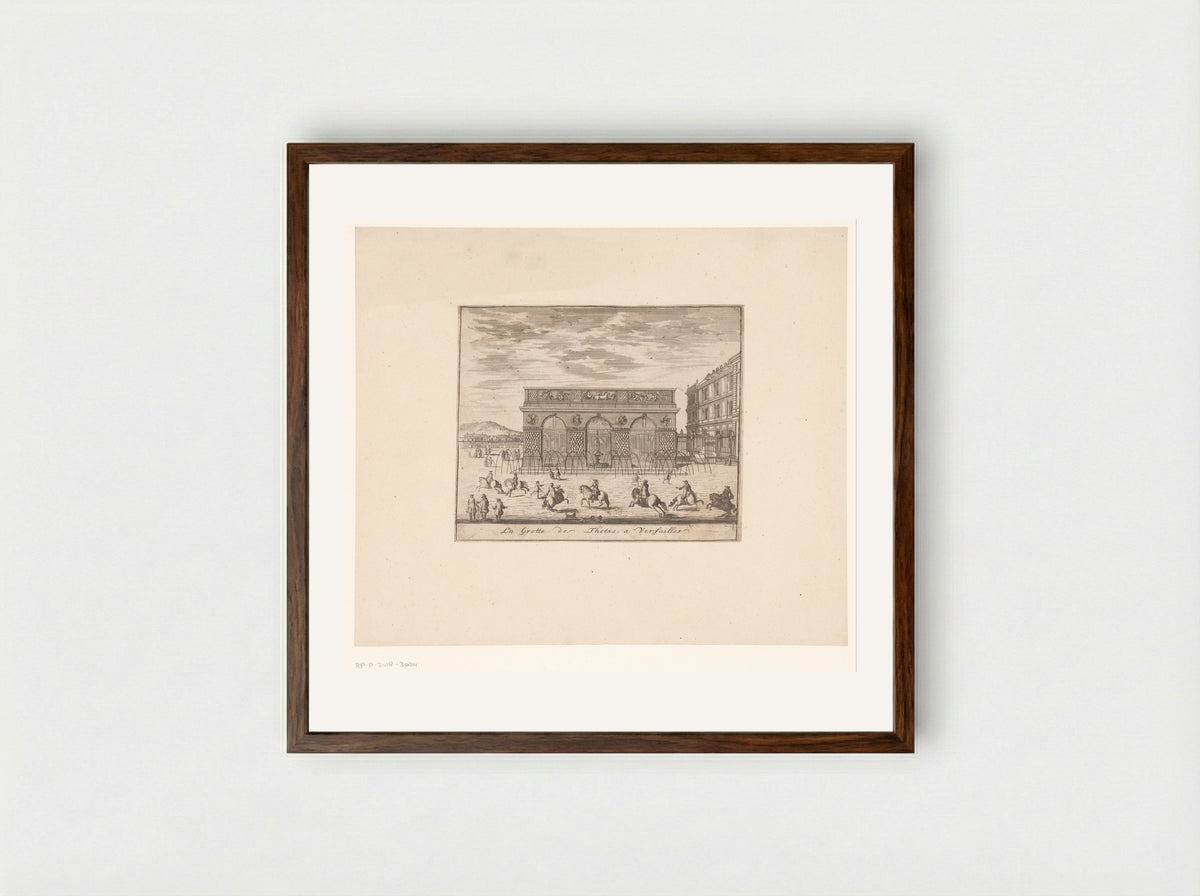 La Grotte de Thetis, a Versailles - Nicolas Langlois - Framed Print Dark Wood