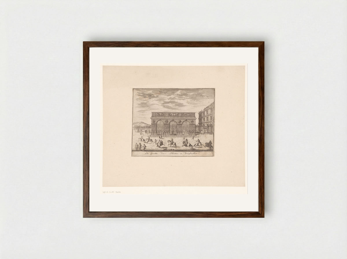 La Grotte de Thetis, a Versailles - Nicolas Langlois - Framed Print Dark Wood