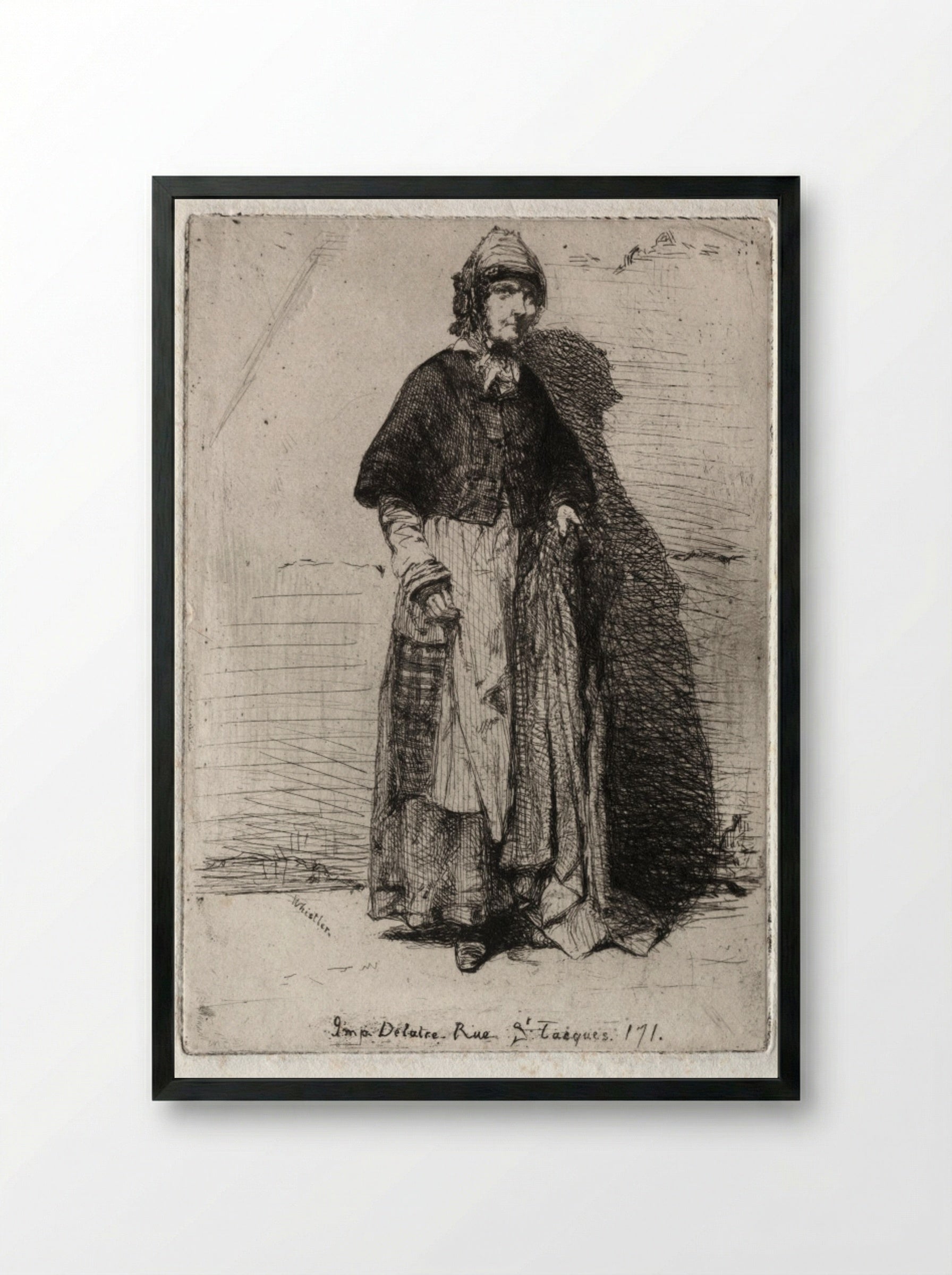 La Mère Gérard - James McNeill Whistler - Framed Print Black