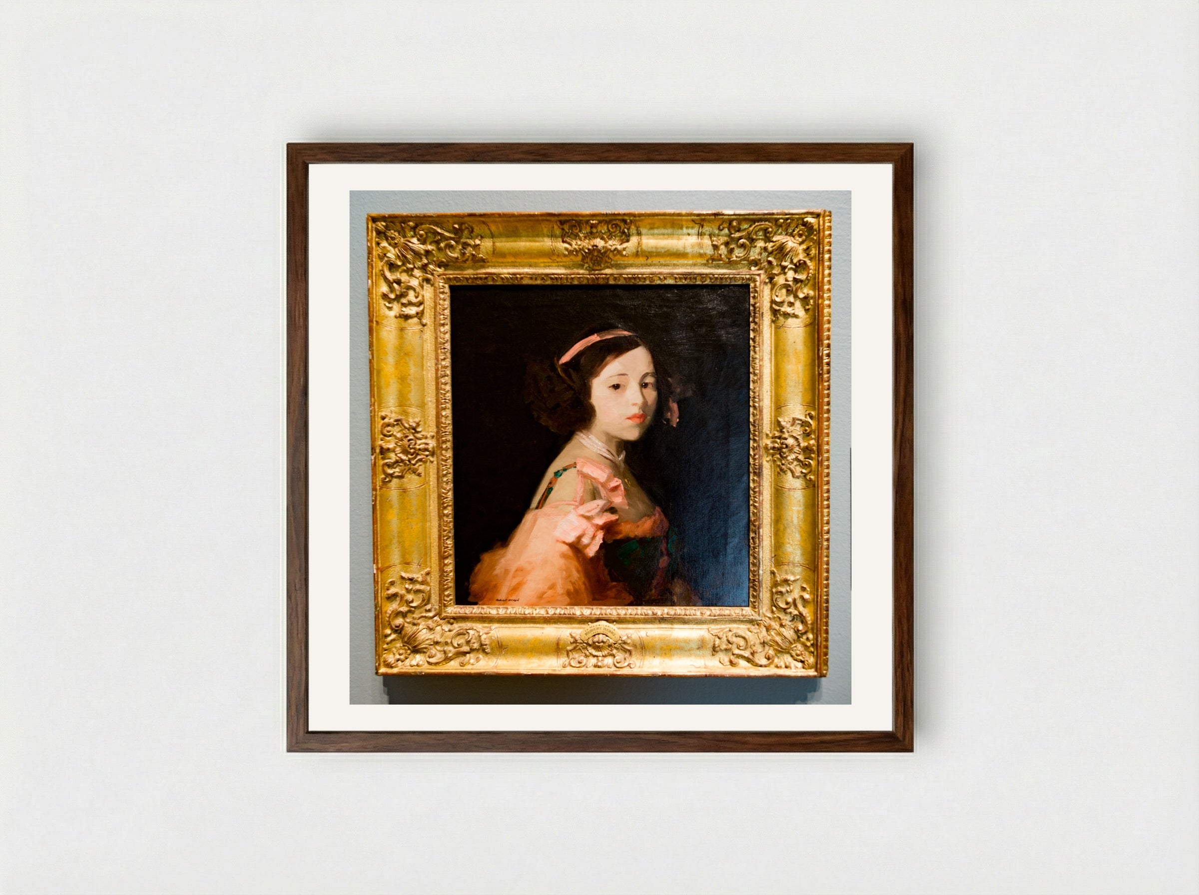 La Madrileñita - Robert Henri - Framed Print Dark Wood