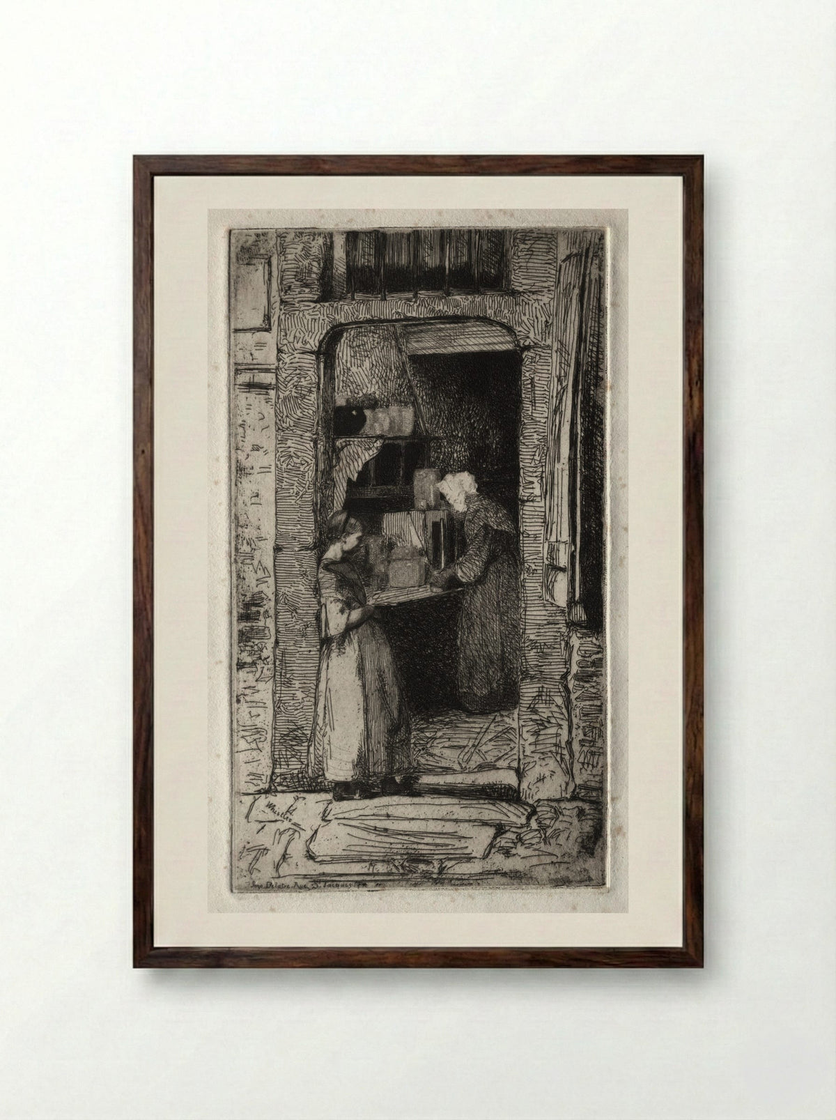 La Marchande de Moutarde - James McNeill Whistler - Framed Print Dark Wood