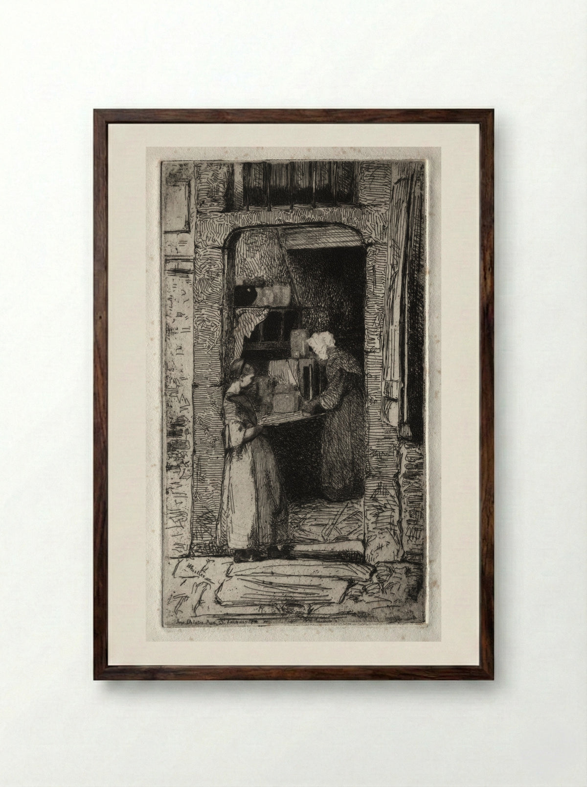 La Marchande de Moutarde - James McNeill Whistler - Framed Print Dark Wood