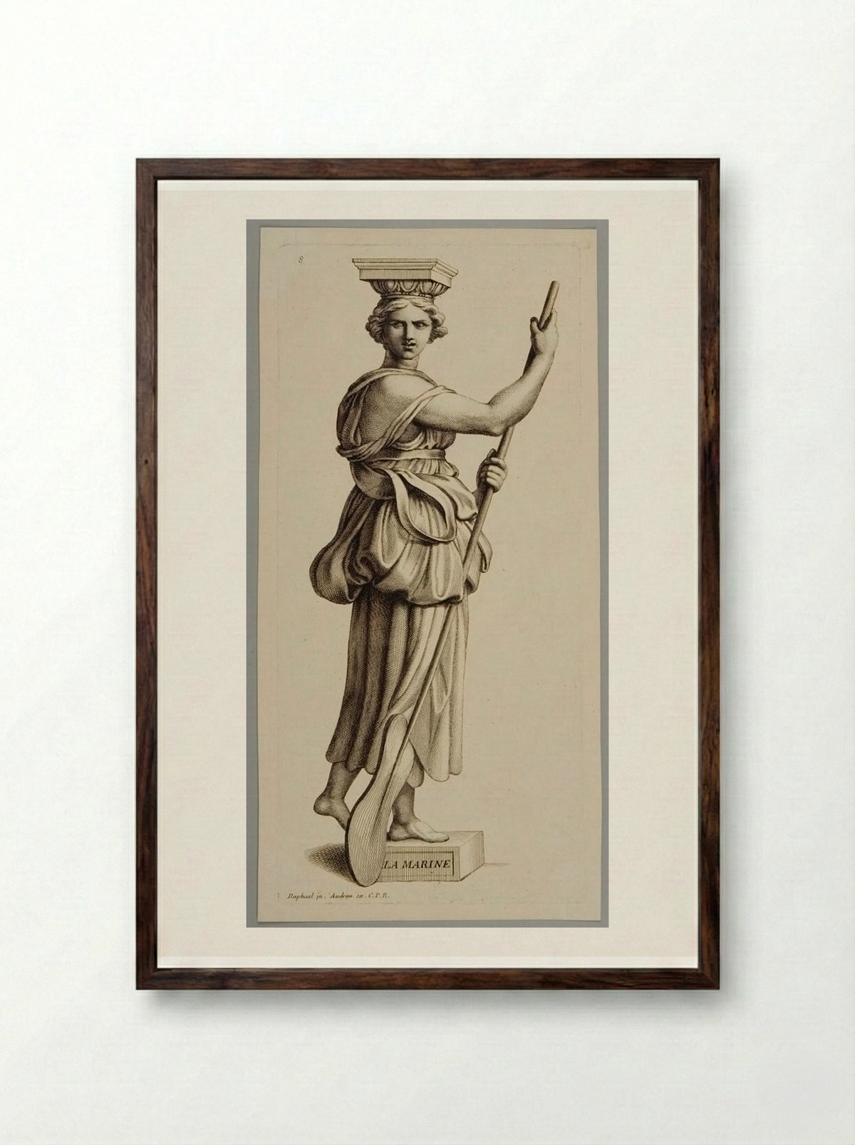 La Marine (The Sea) - Gérard Audran - Framed Print Dark Wood