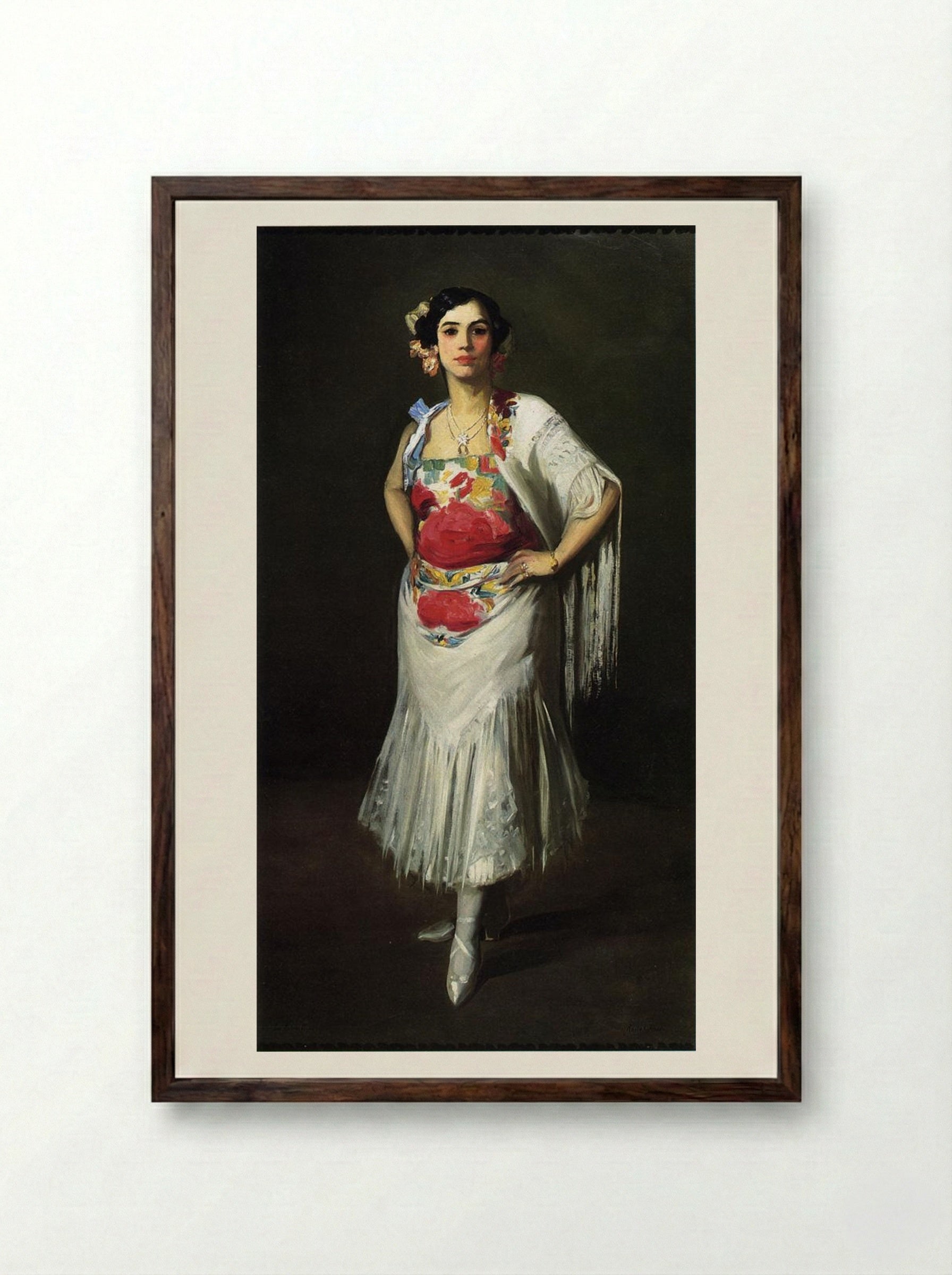 La Mora - Robert Henri - Framed Print Dark Wood