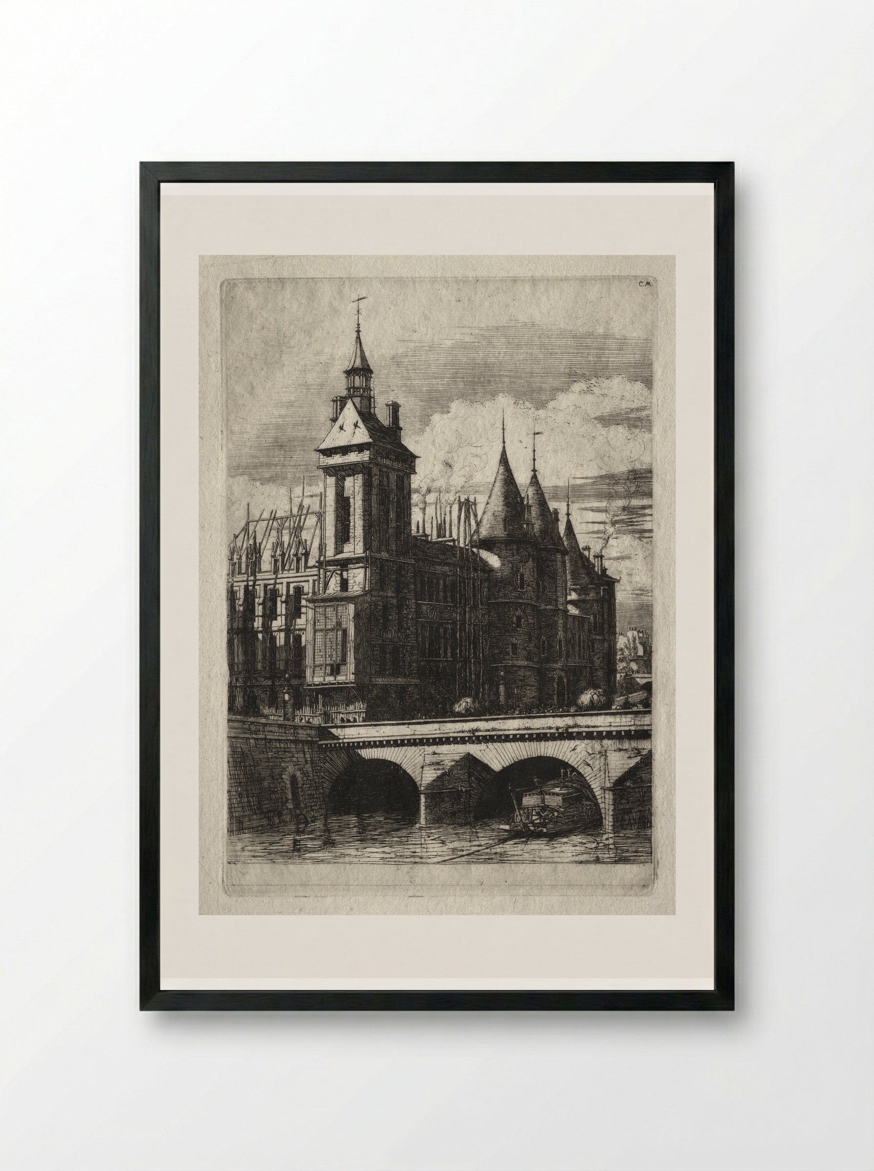 La Morgue (The Mortuary) - Charles Meryon - Framed Print Black