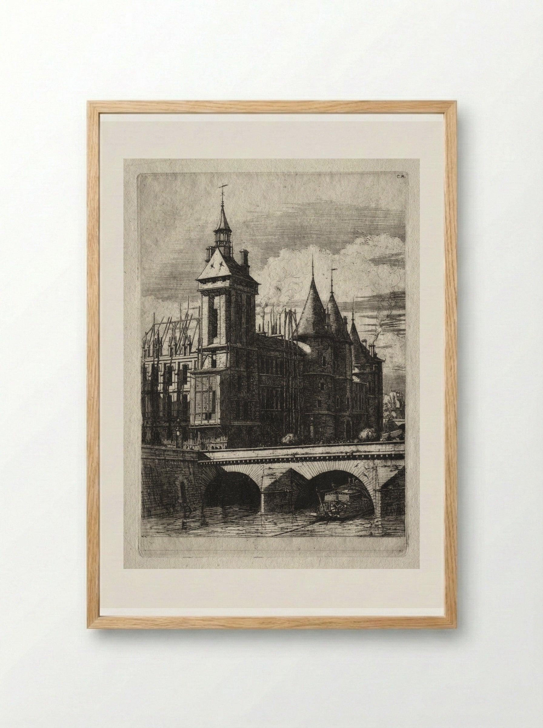 La Morgue (The Mortuary) - Charles Meryon - Framed Print Wood