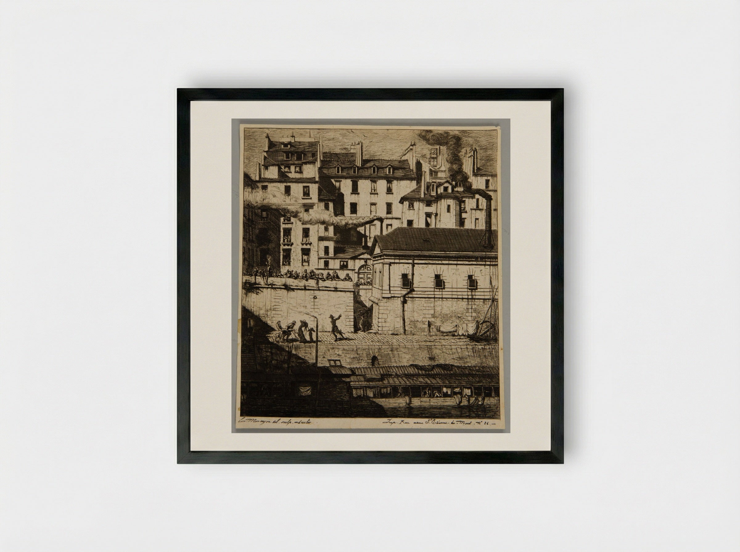 La Morgue - Charles Meryon - Framed Print Black