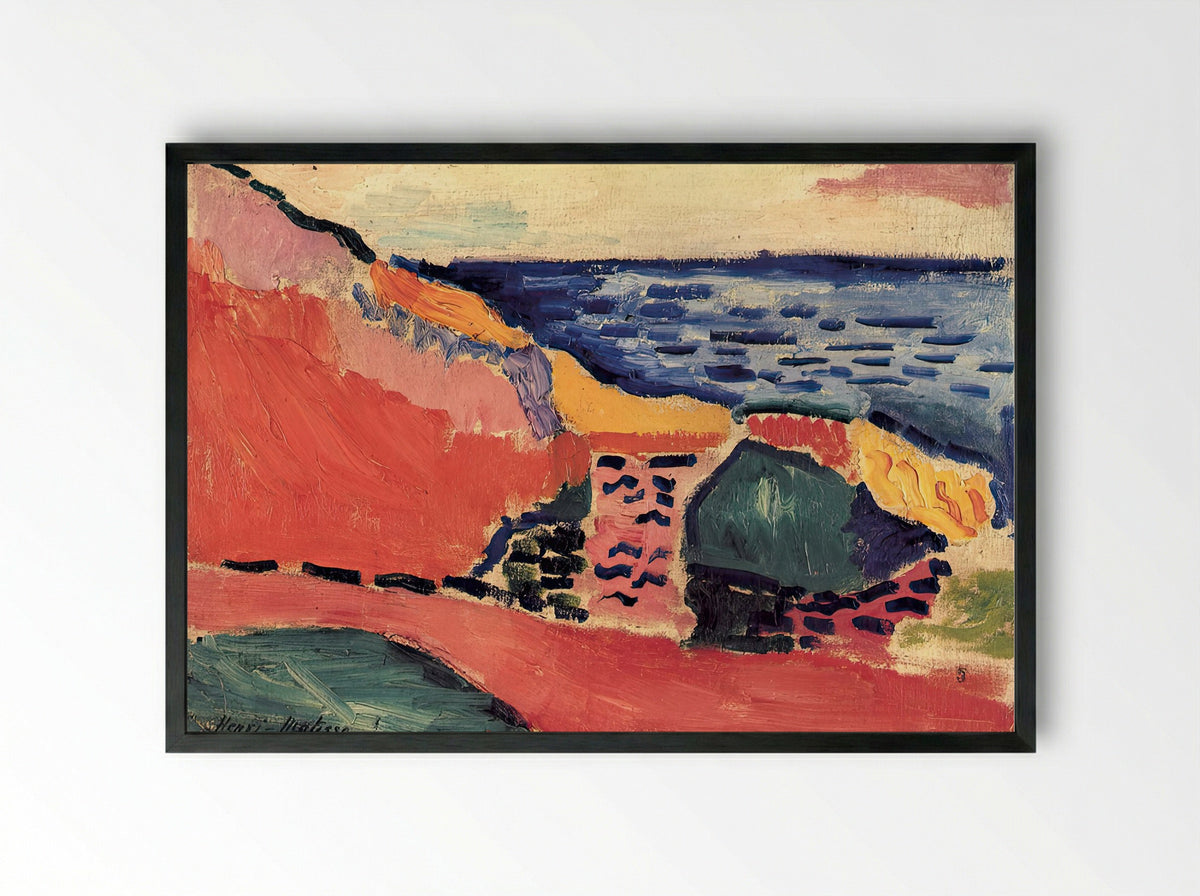 La Moulade, Collioure in the Summer by Henri Matisse – Fauvist Mediterranean Landscape Print - Framed Print Black