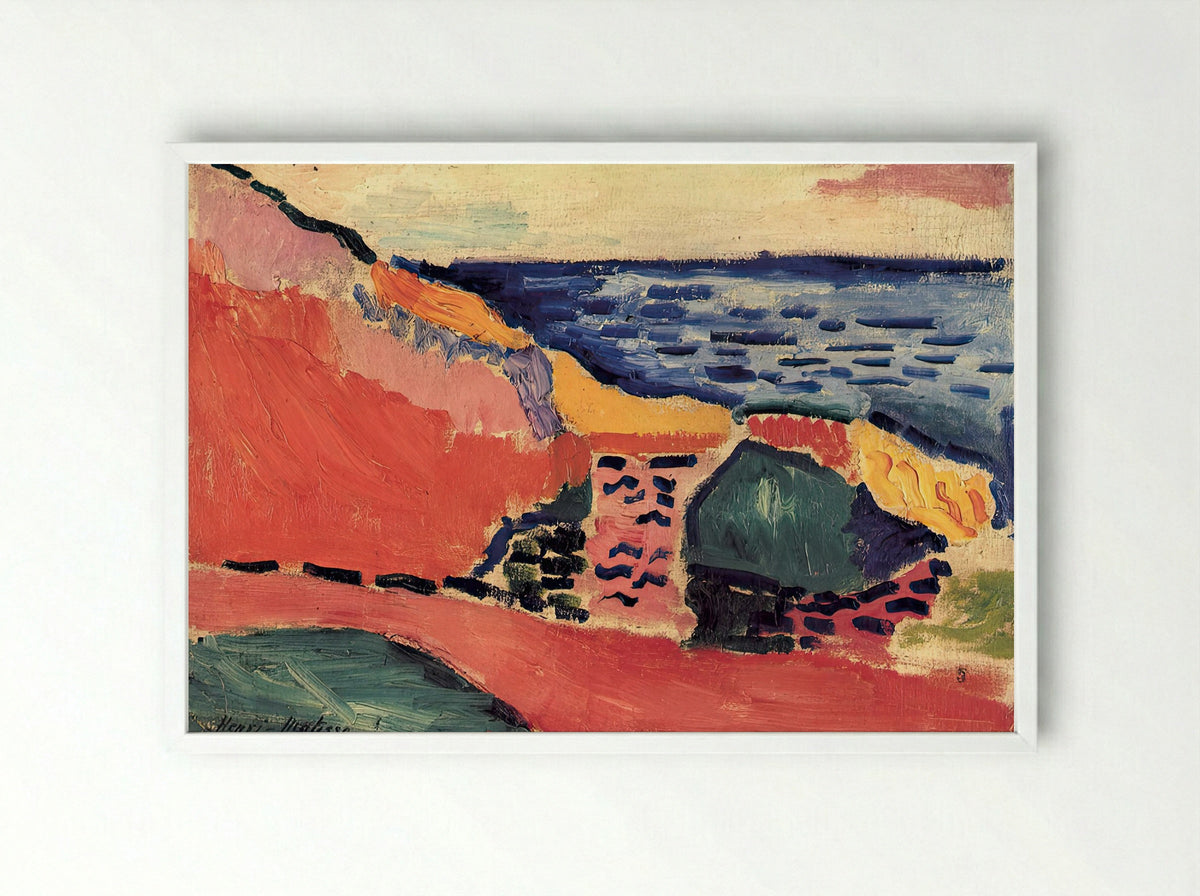 La Moulade, Collioure in the Summer by Henri Matisse – Fauvist Mediterranean Landscape Print - Framed Print White