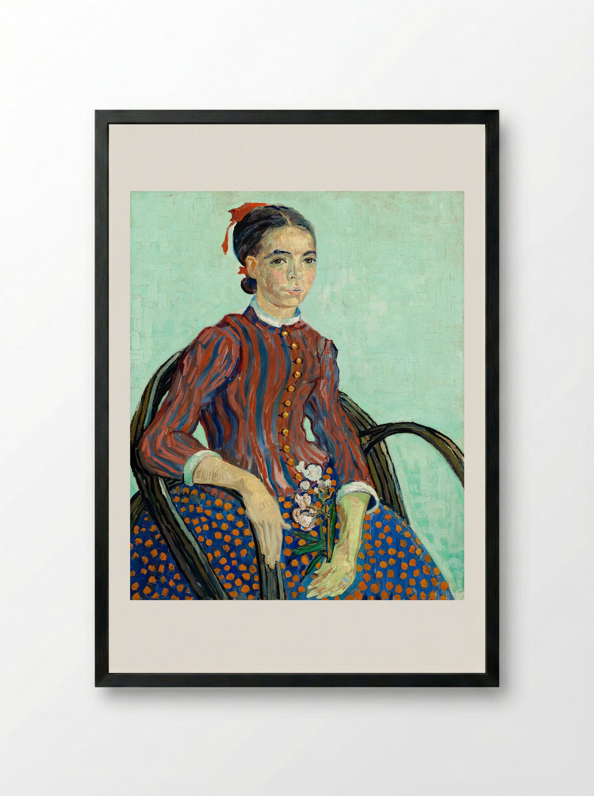 La Mousmé - Vincent van Gogh - Framed Print Black