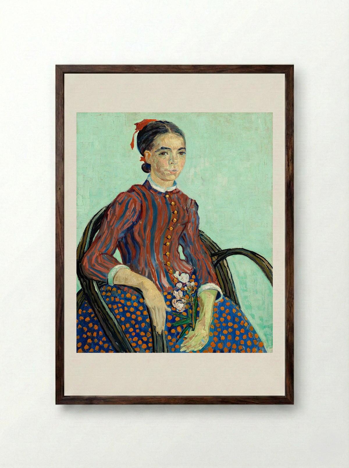 La Mousmé - Vincent van Gogh - Framed Print Dark Wood
