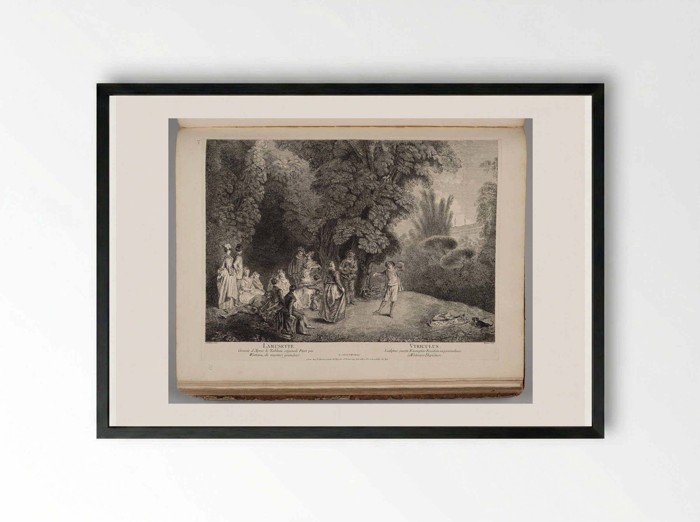 La Musette (The Bagpipe) - Jean Moyreau - Framed Print Black