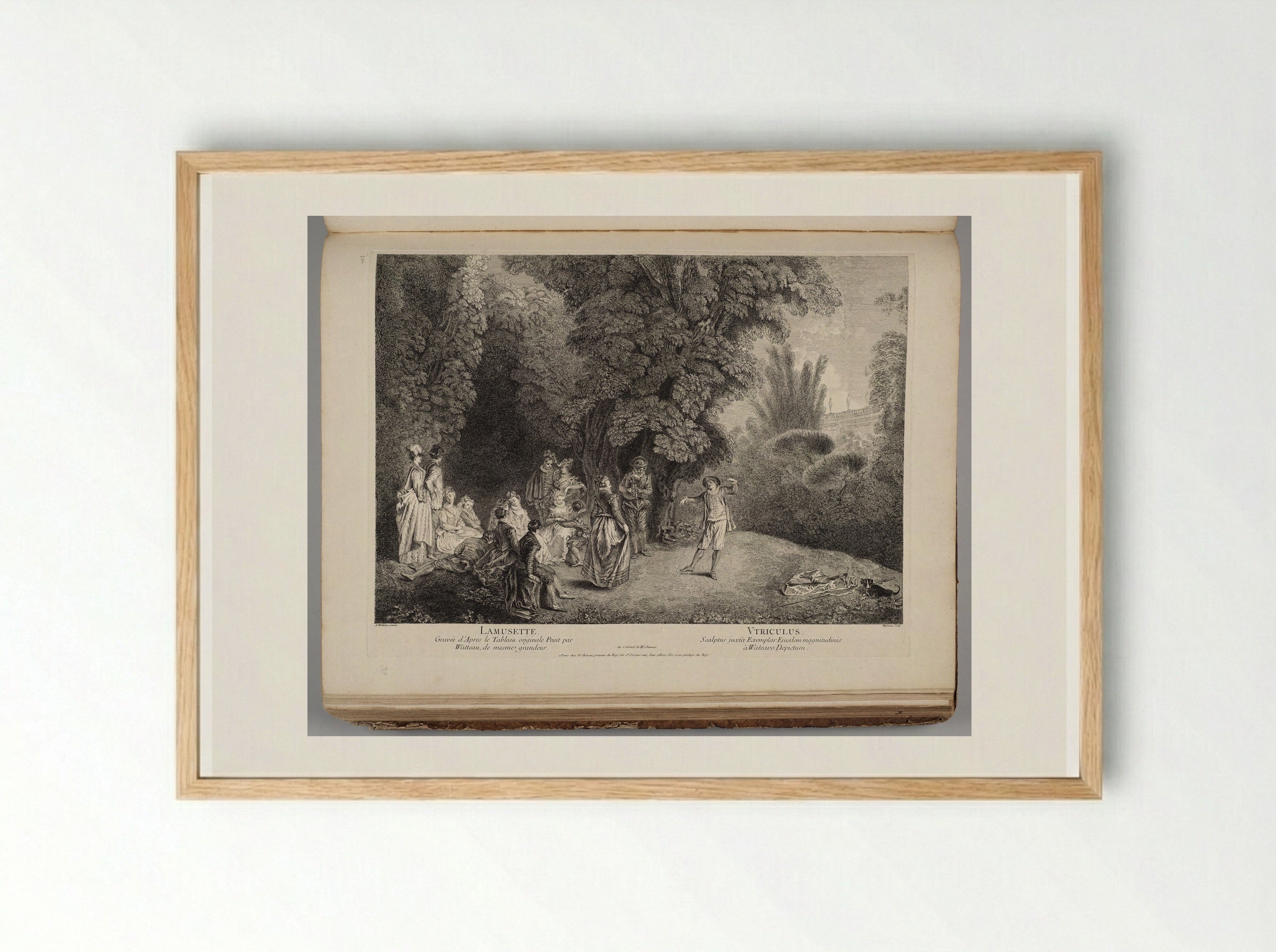La Musette (The Bagpipe) - Jean Moyreau - Framed Print Wood