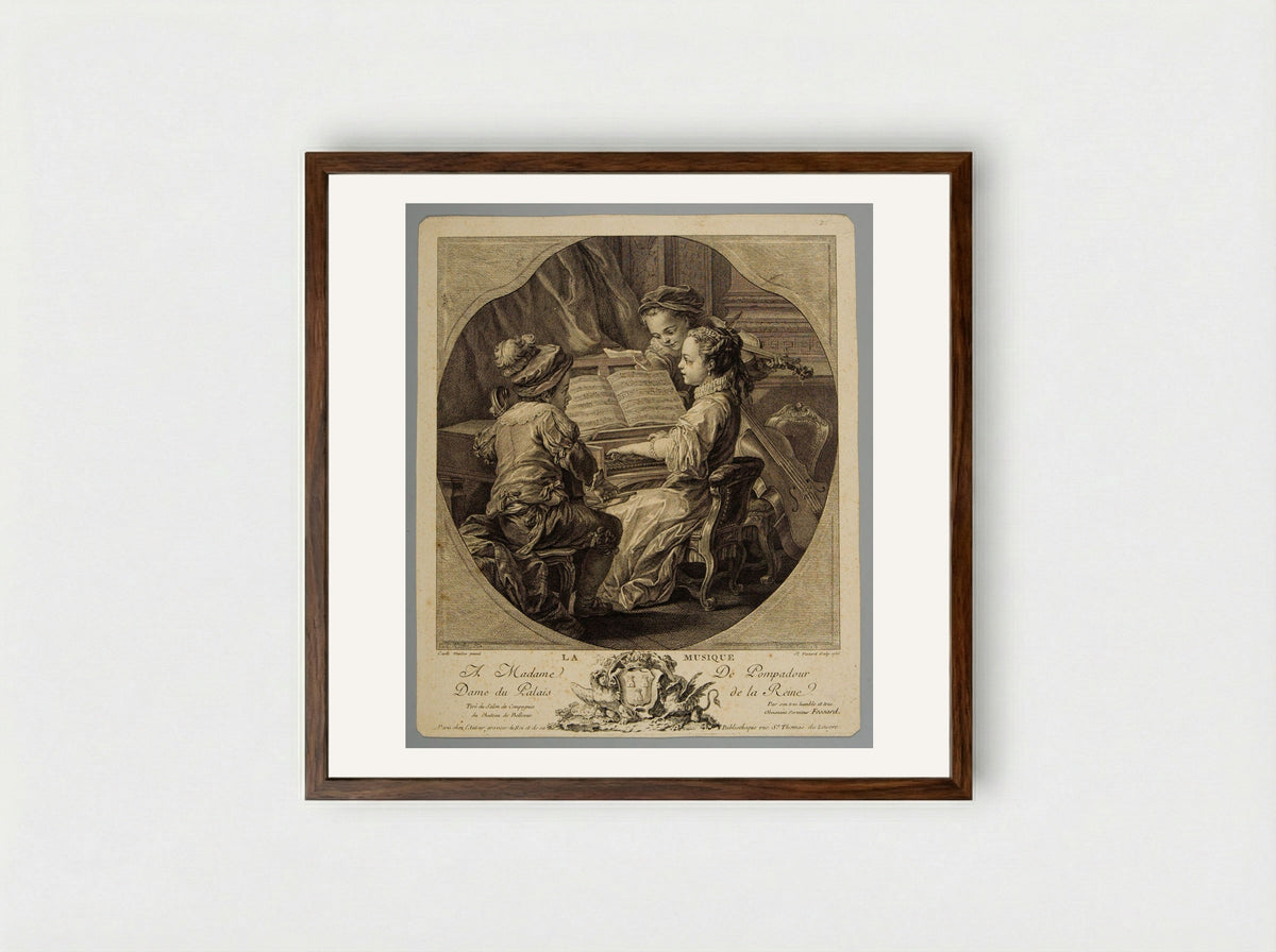 La Musique - Étienne Fessard - Framed Print Dark Wood