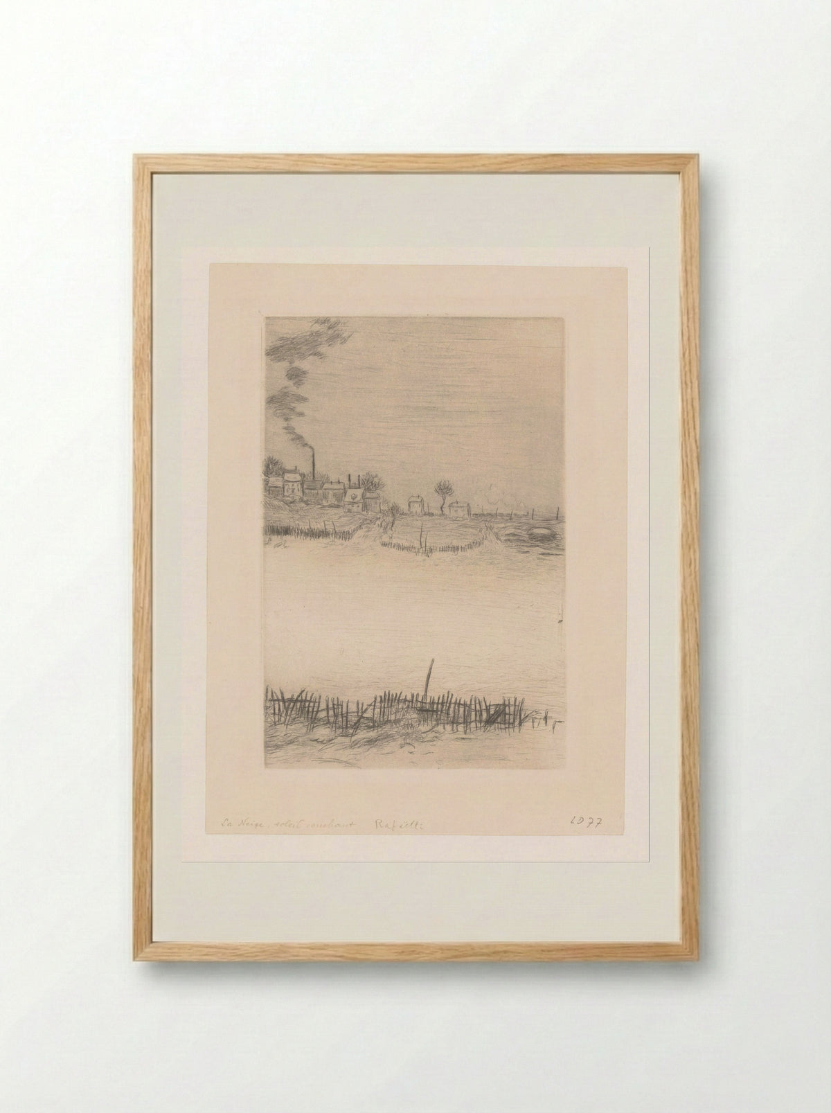 La Neige, soleil couchant - Jean-François Raffaëlli - Framed Print Wood