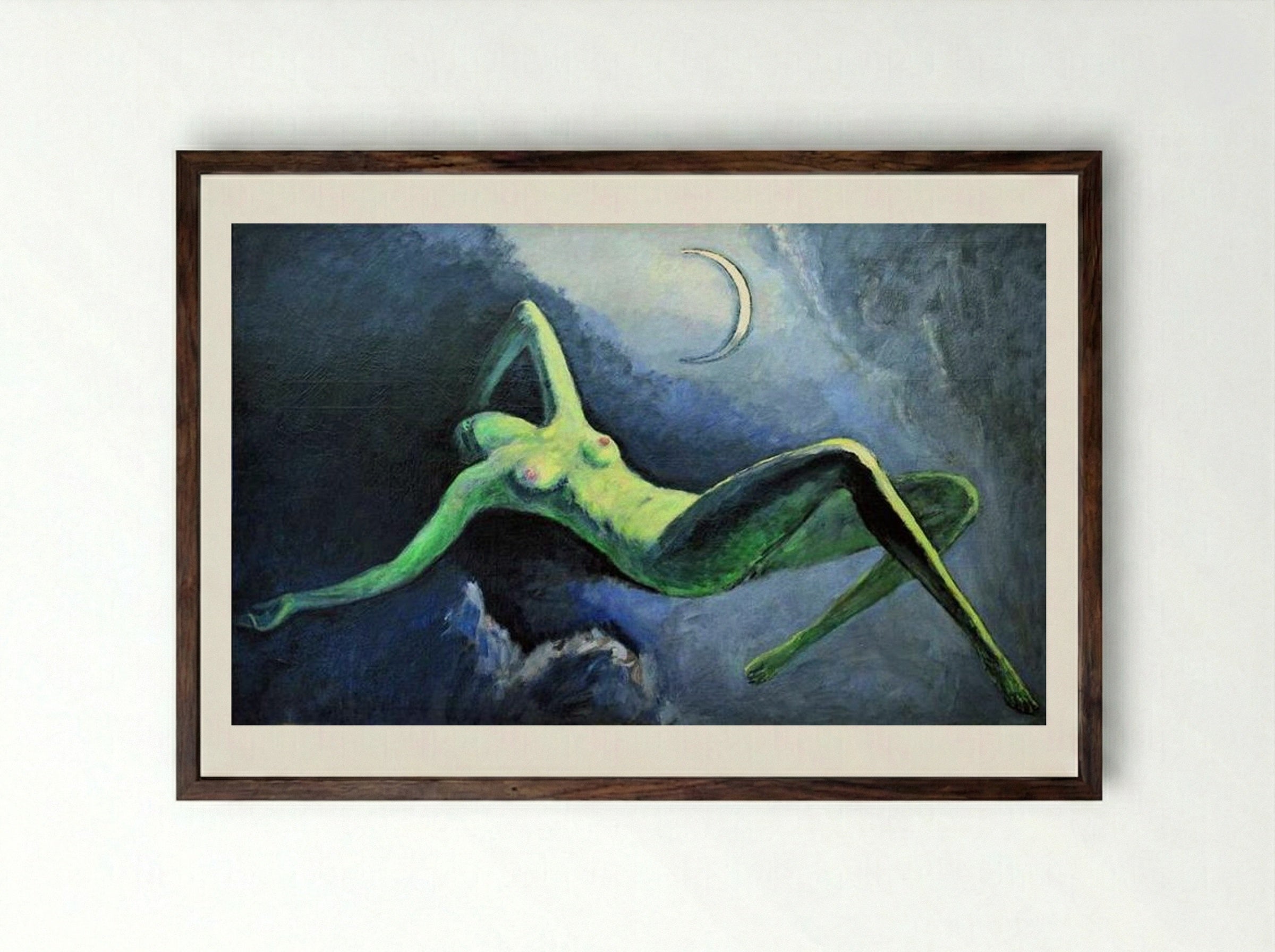 La Nuit ou La Lune Découpée - Kees van Dongen - Framed Print Dark Wood
