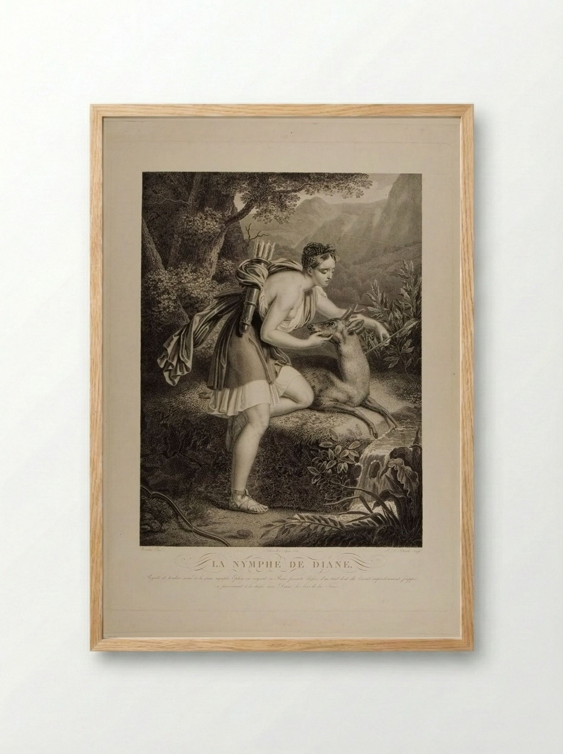 La Nymphe de Diane - Jean-Louis Potrelle - Framed Print Wood